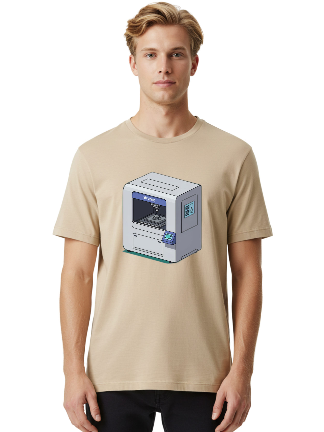 Rcbro-3D-Printer Men'S Graphic Tee, 100% Cotton, Comfortable Casual Summer Wear, Machine Washable, 3D Printing Technology, Rcbro 3D Printer, Digital Fabrication, Additive Manufacturing, Precision Engineering, Innovative Design, Bab323