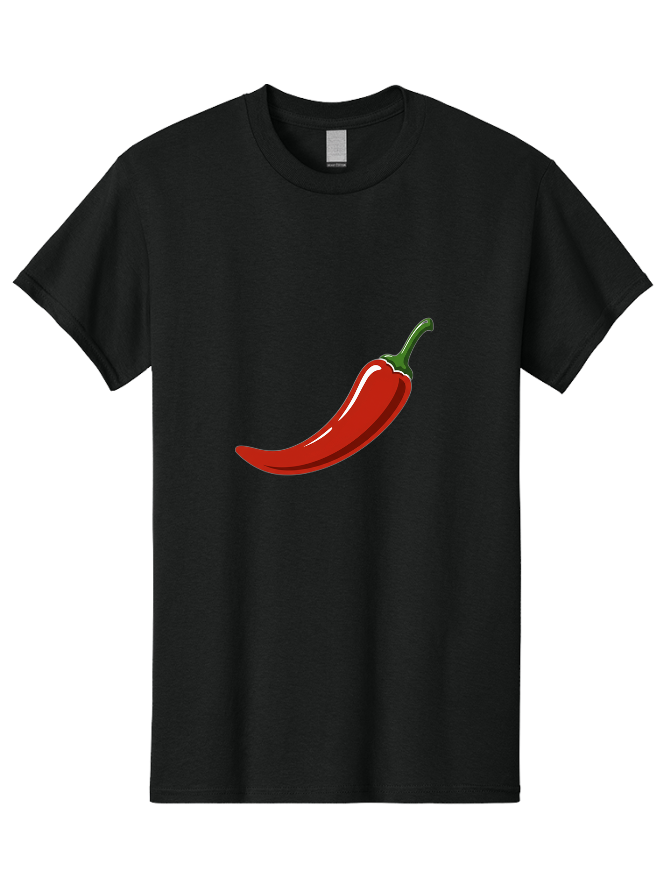 Red-Chili-Pepper Men'S Graphic Tee, 100% Cotton, Comfortable Casual Summer Wear, Machine Washable, Red Chili Pepper, Spicy Ingredient, Hot Pepper, Glossy Texture, Vibrant Red Color, Culinary Spice, Chili Pepper Icon Bab324