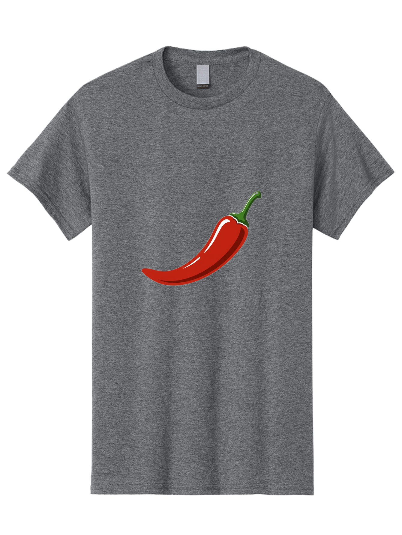 Red-Chili-Pepper Men'S Graphic Tee, 100% Cotton, Comfortable Casual Summer Wear, Machine Washable, Red Chili Pepper, Spicy Ingredient, Hot Pepper, Glossy Texture, Vibrant Red Color, Culinary Spice, Chili Pepper Icon Bab324