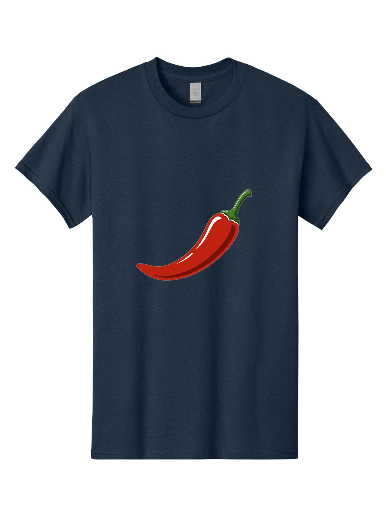 Red-Chili-Pepper Men'S Graphic Tee, 100% Cotton, Comfortable Casual Summer Wear, Machine Washable, Red Chili Pepper, Spicy Ingredient, Hot Pepper, Glossy Texture, Vibrant Red Color, Culinary Spice, Chili Pepper Icon Bab324