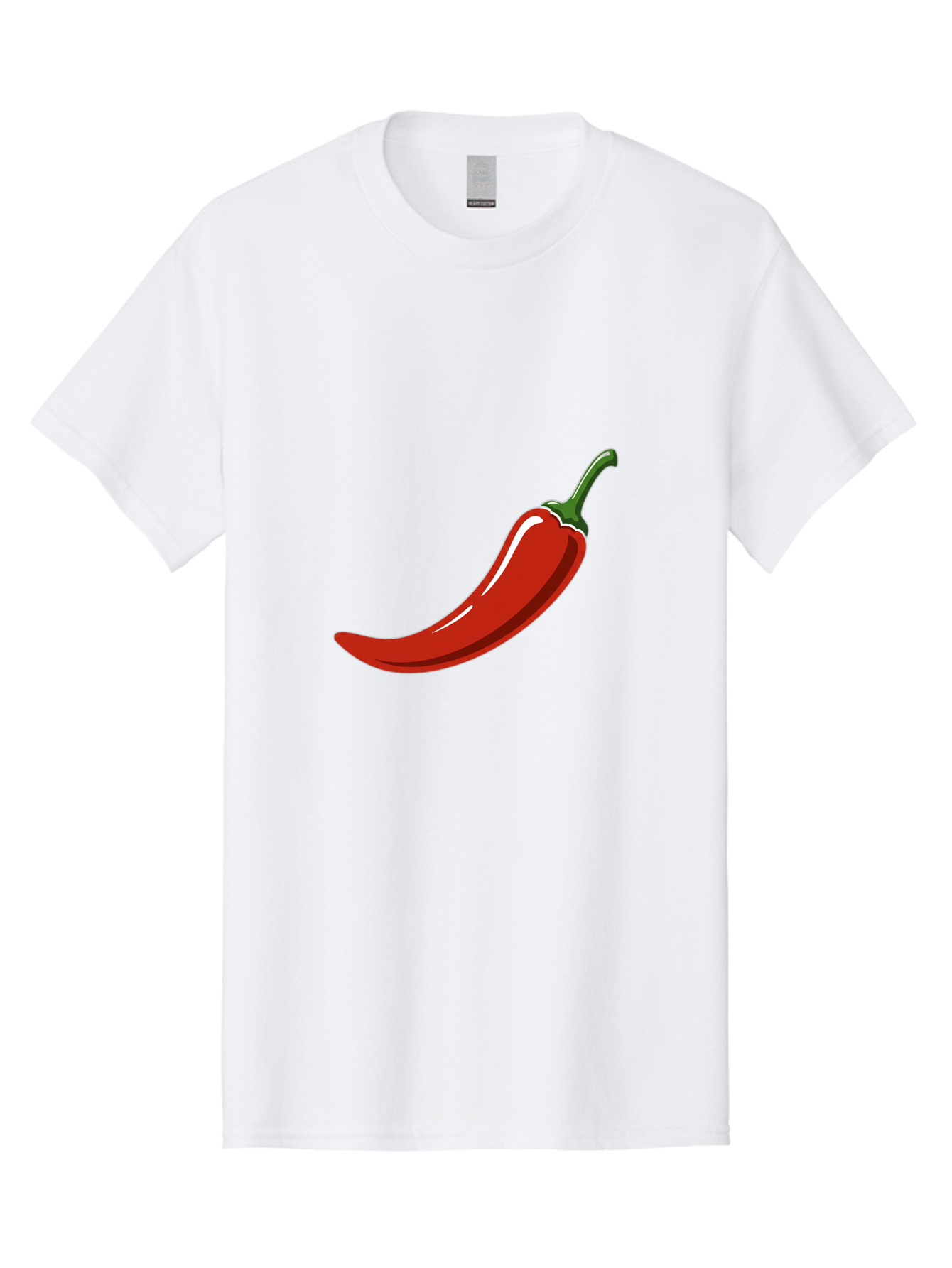 Red-Chili-Pepper Men'S Graphic Tee, 100% Cotton, Comfortable Casual Summer Wear, Machine Washable, Red Chili Pepper, Spicy Ingredient, Hot Pepper, Glossy Texture, Vibrant Red Color, Culinary Spice, Chili Pepper Icon Bab324