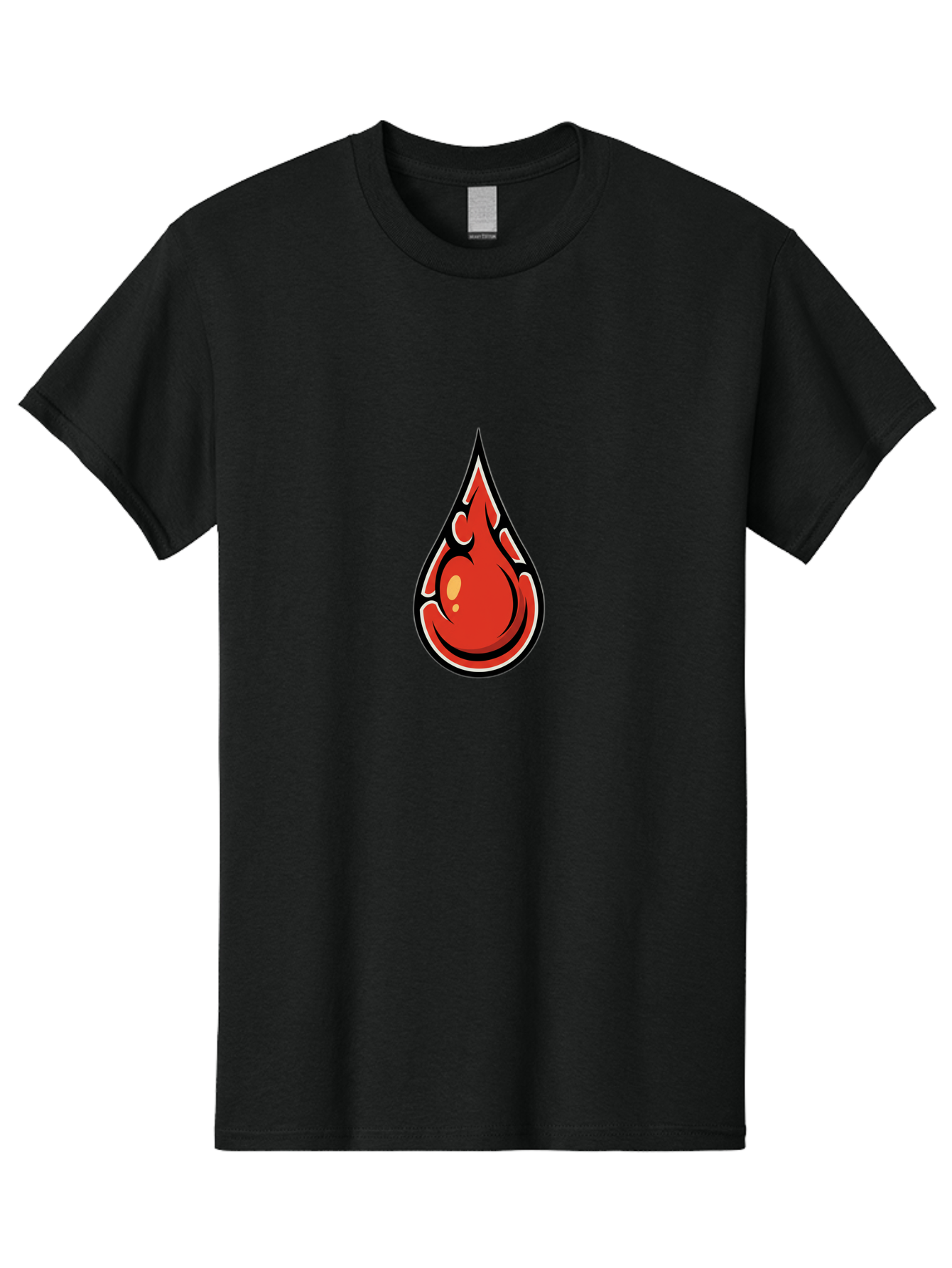 Red-Drop Men'S Graphic Tee, 100% Cotton, Comfortable Casual Summer Wear, Machine Washable, Flame Design, Teardrop Shape, Bold Graphics, Abstract Art, Vibrant Red, Dynamic Illustration, Stylized Flame, Modern Graphic Design, Fiery Element, Bab326