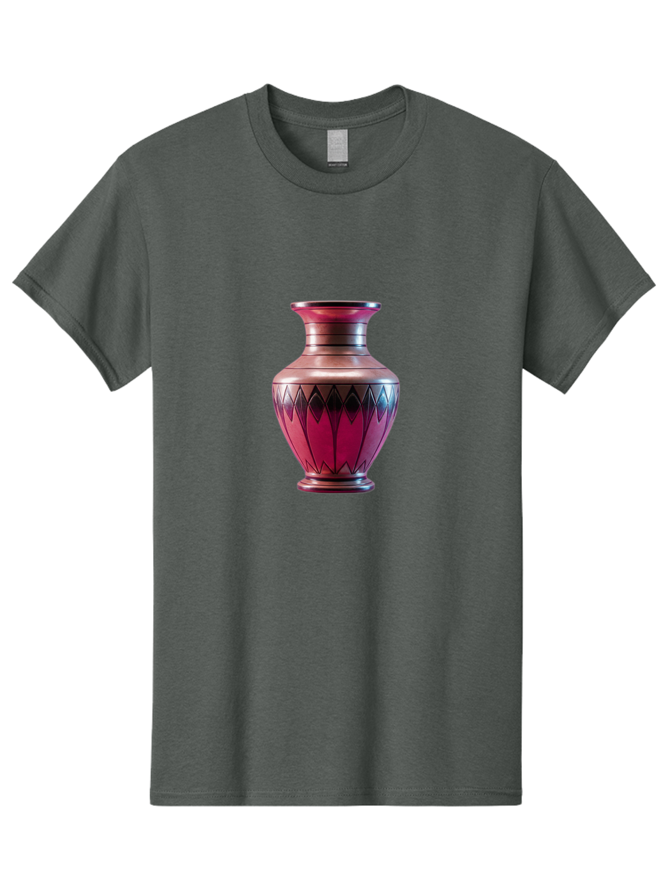 Red-Vase Men'S Graphic Tee, 100% Cotton, Comfortable Casual Summer Wear, Machine Washable, Copper Vase, Metallic Sheen, Geometric Pattern, Luxurious Decor, Home Decor, Elegant Design, Modern Style, Decorative Vase Bab331