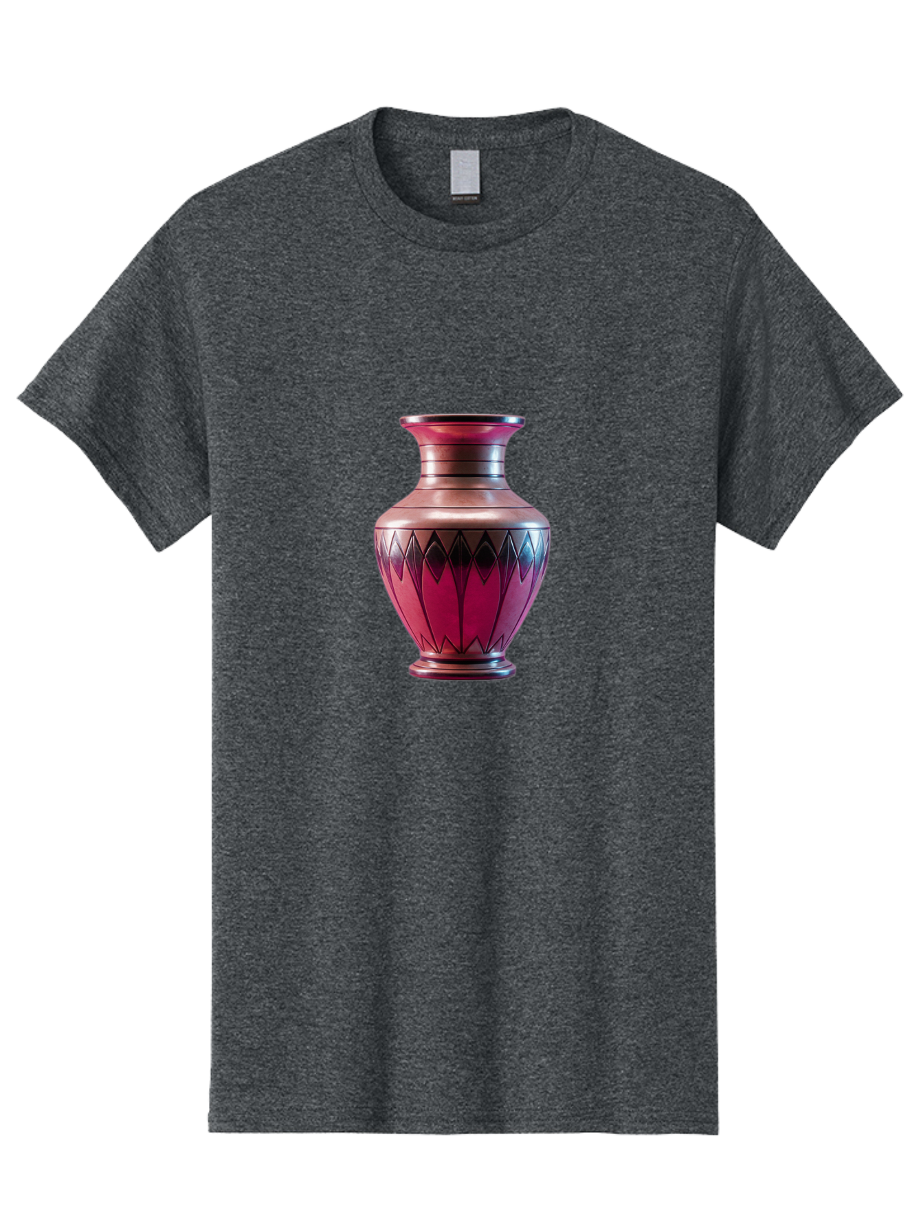 Red-Vase Men'S Graphic Tee, 100% Cotton, Comfortable Casual Summer Wear, Machine Washable, Copper Vase, Metallic Sheen, Geometric Pattern, Luxurious Decor, Home Decor, Elegant Design, Modern Style, Decorative Vase Bab331