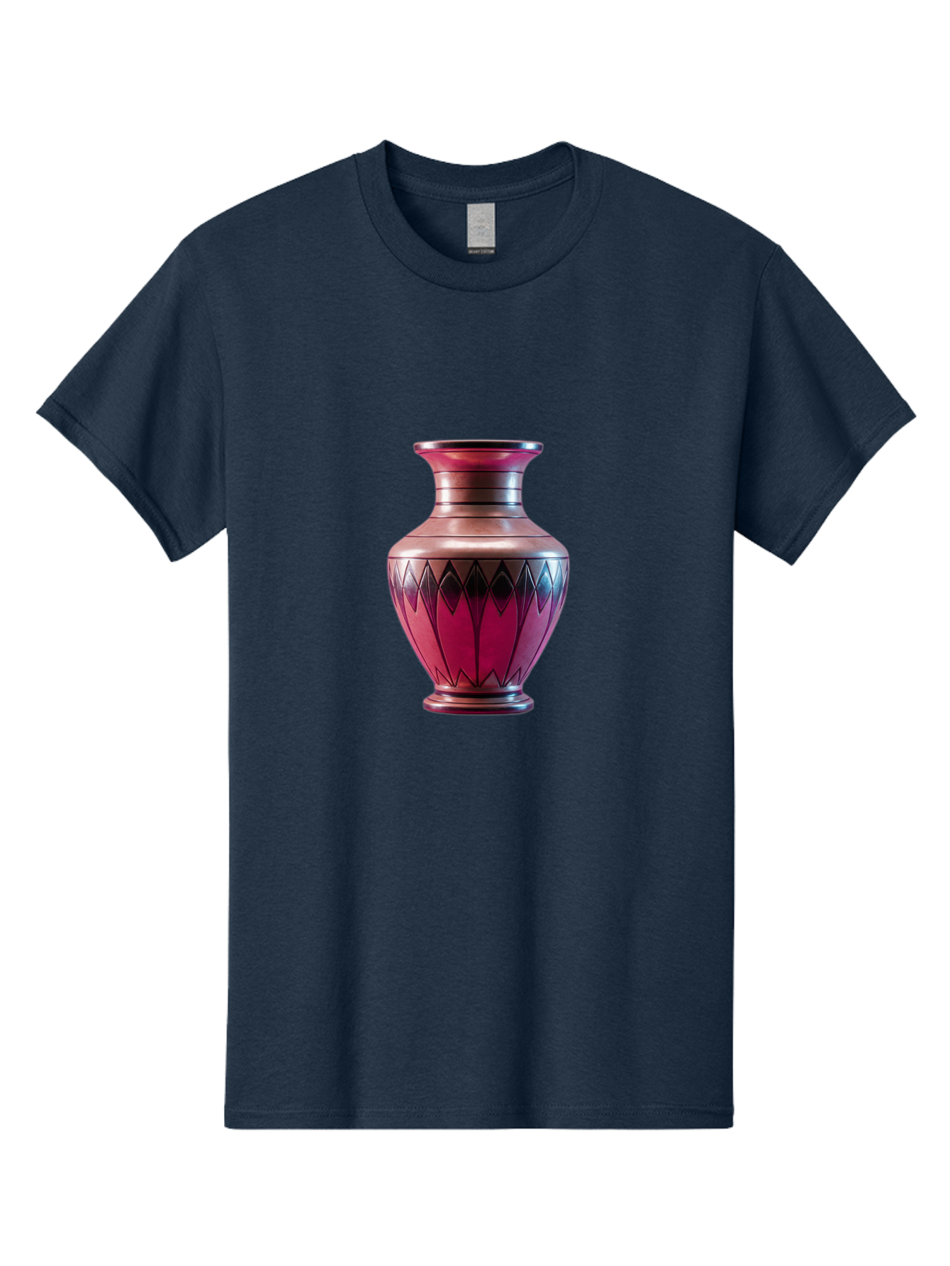 Red-Vase Men'S Graphic Tee, 100% Cotton, Comfortable Casual Summer Wear, Machine Washable, Copper Vase, Metallic Sheen, Geometric Pattern, Luxurious Decor, Home Decor, Elegant Design, Modern Style, Decorative Vase Bab331