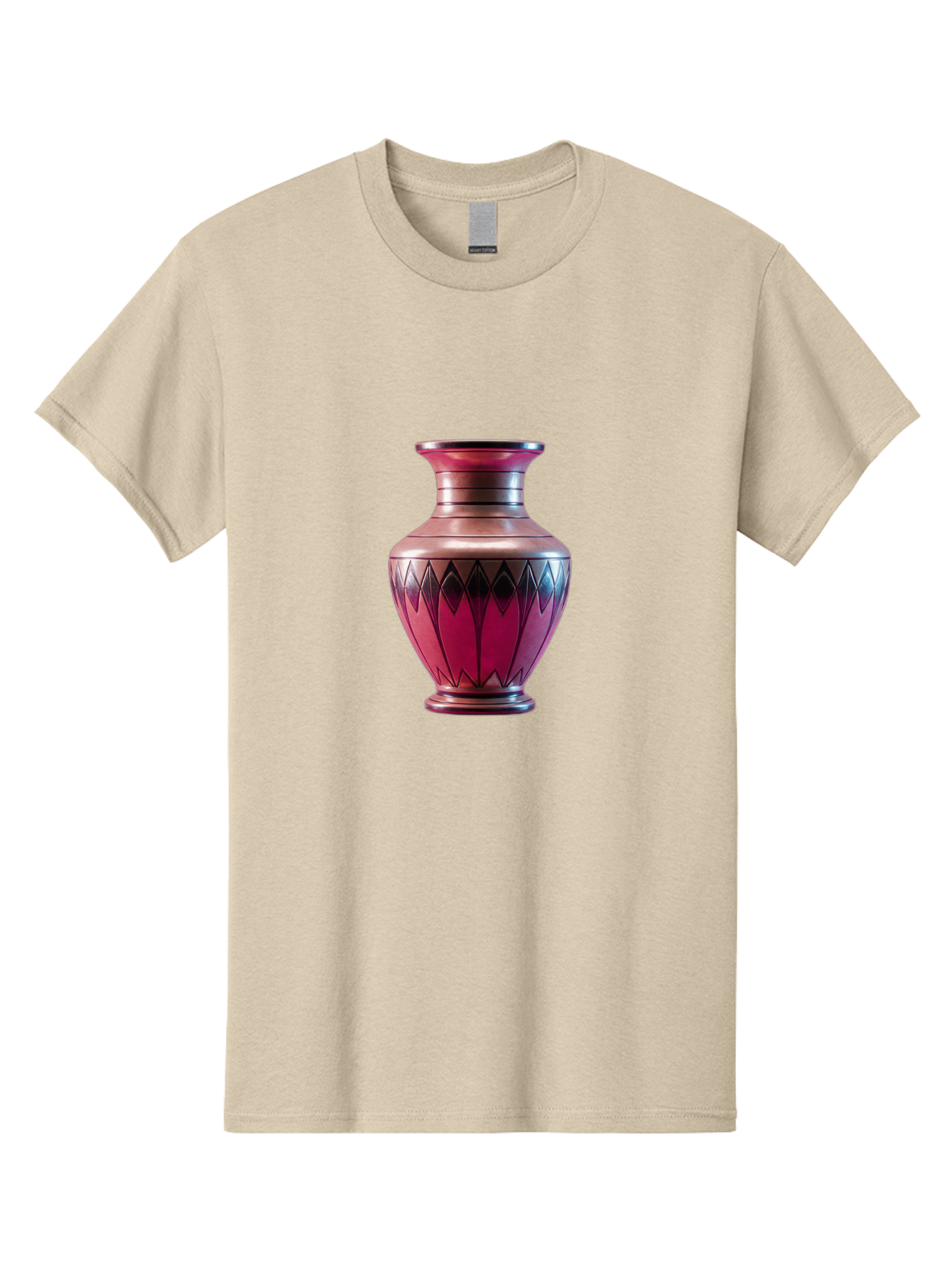 Red-Vase Men'S Graphic Tee, 100% Cotton, Comfortable Casual Summer Wear, Machine Washable, Copper Vase, Metallic Sheen, Geometric Pattern, Luxurious Decor, Home Decor, Elegant Design, Modern Style, Decorative Vase Bab331