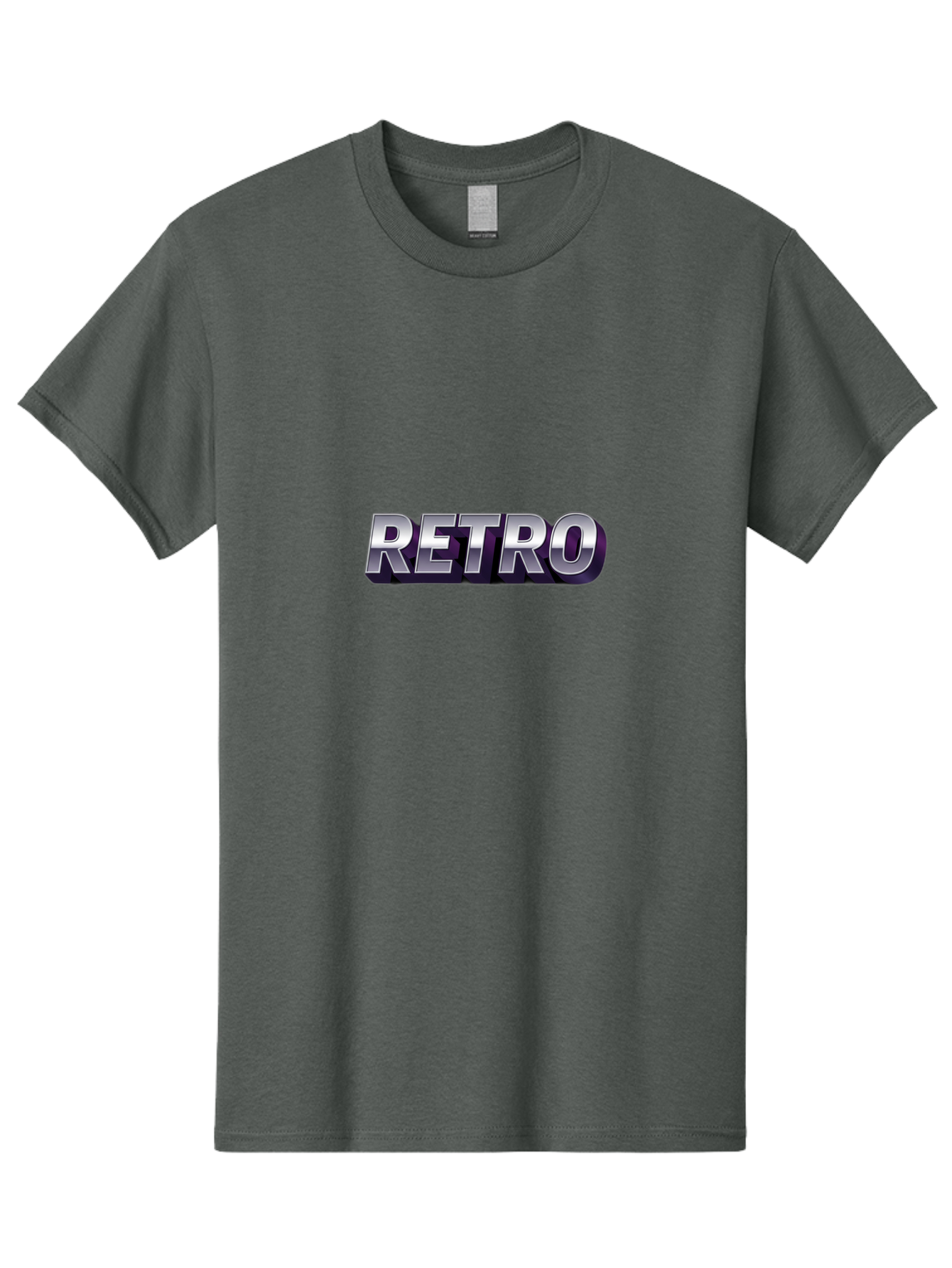 Retro Men'S Graphic Tee, 100% Cotton, Comfortable Casual Summer Wear, Machine Washable, Retro Style, Vintage Aesthetic, Metallic Text, Nostalgic Feel, Classic Design, Bold Typography, Chrome Effect, Retro Vibes Bab338