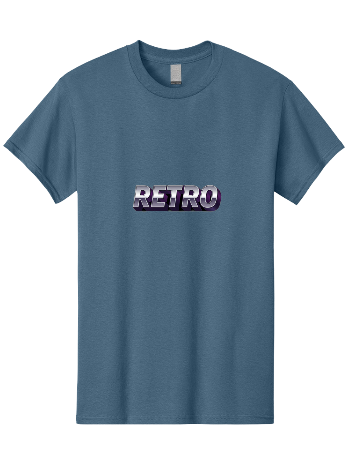 Retro Men'S Graphic Tee, 100% Cotton, Comfortable Casual Summer Wear, Machine Washable, Retro Style, Vintage Aesthetic, Metallic Text, Nostalgic Feel, Classic Design, Bold Typography, Chrome Effect, Retro Vibes Bab338