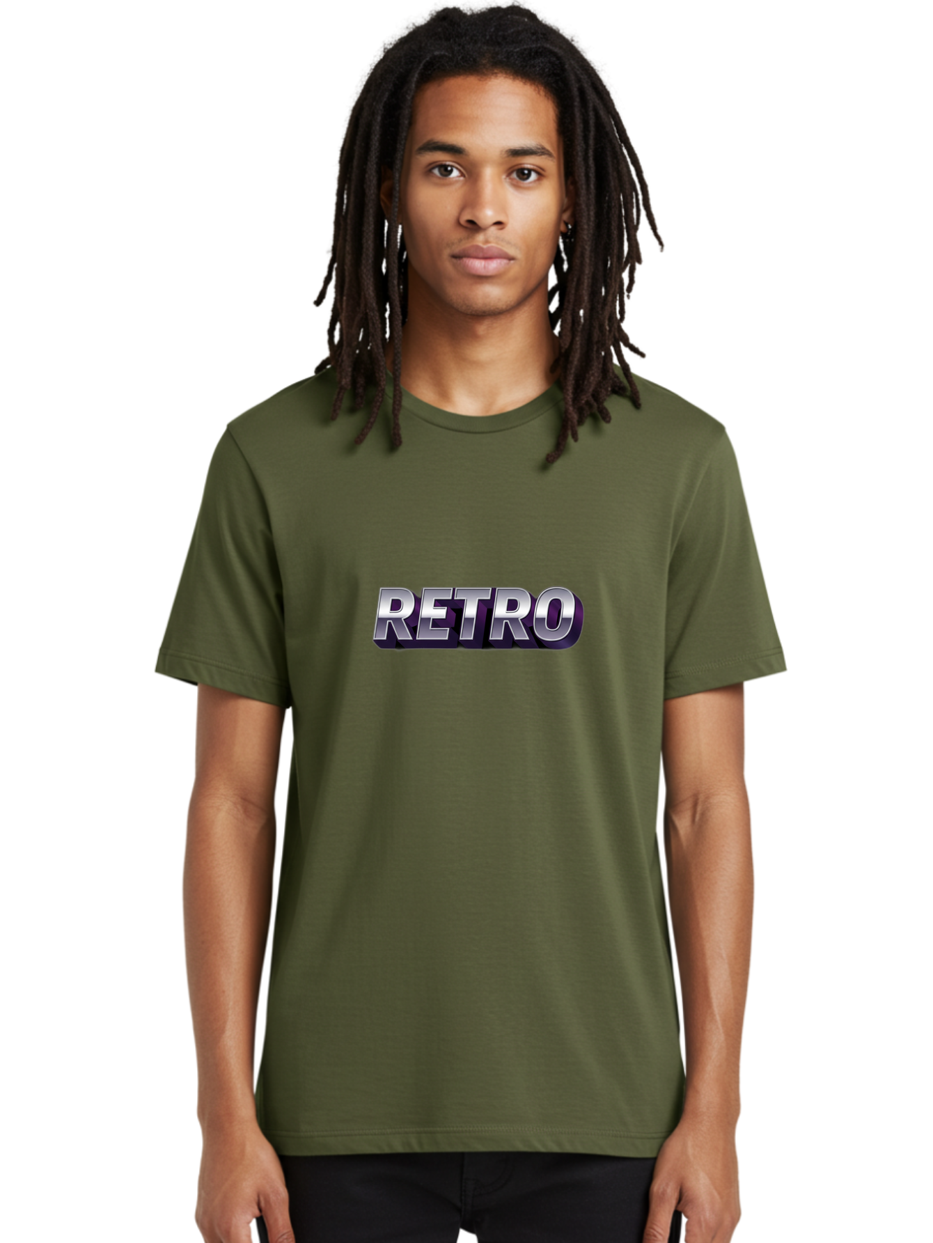 Retro Men'S Graphic Tee, 100% Cotton, Comfortable Casual Summer Wear, Machine Washable, Retro Style, Vintage Aesthetic, Metallic Text, Nostalgic Feel, Classic Design, Bold Typography, Chrome Effect, Retro Vibes Bab338