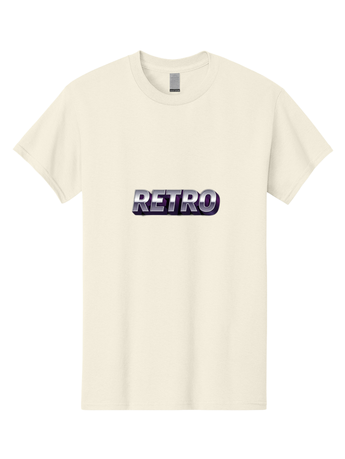 Retro Men'S Graphic Tee, 100% Cotton, Comfortable Casual Summer Wear, Machine Washable, Retro Style, Vintage Aesthetic, Metallic Text, Nostalgic Feel, Classic Design, Bold Typography, Chrome Effect, Retro Vibes Bab338