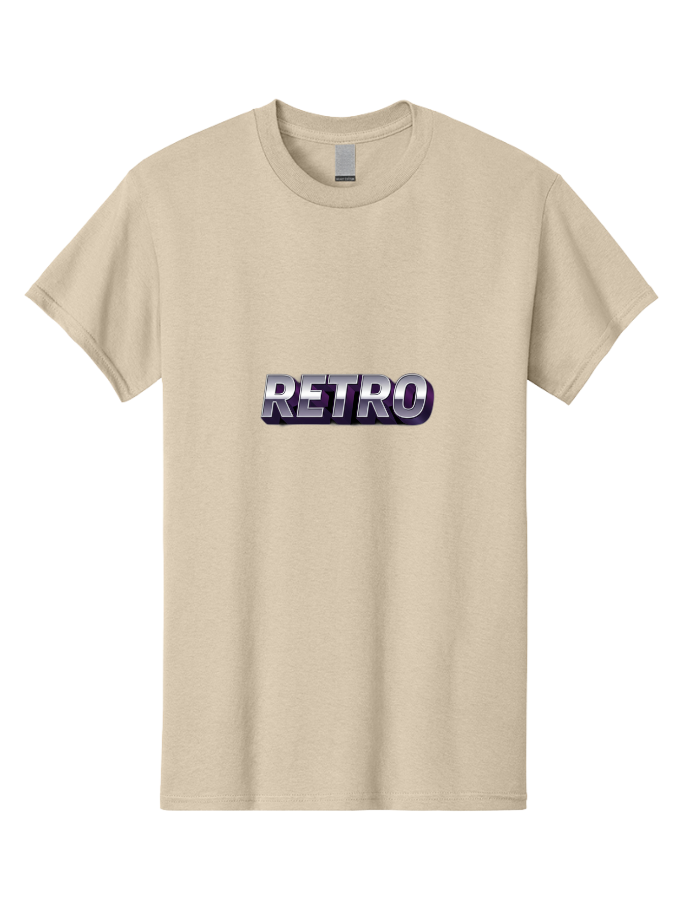Retro Men'S Graphic Tee, 100% Cotton, Comfortable Casual Summer Wear, Machine Washable, Retro Style, Vintage Aesthetic, Metallic Text, Nostalgic Feel, Classic Design, Bold Typography, Chrome Effect, Retro Vibes Bab338