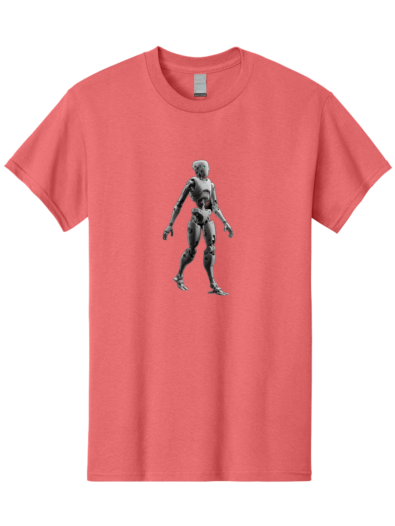 Robot-1 Men'S Graphic Tee, 100% Cotton, Comfortable Casual Summer Wear, Machine Washable, Humanoid Robot, Futuristic Technology, Artificial Intelligence, Robotic Limbs, Metallic Body, Sci-Fi Character, 3D Rendering, Robotic Design, Bab341