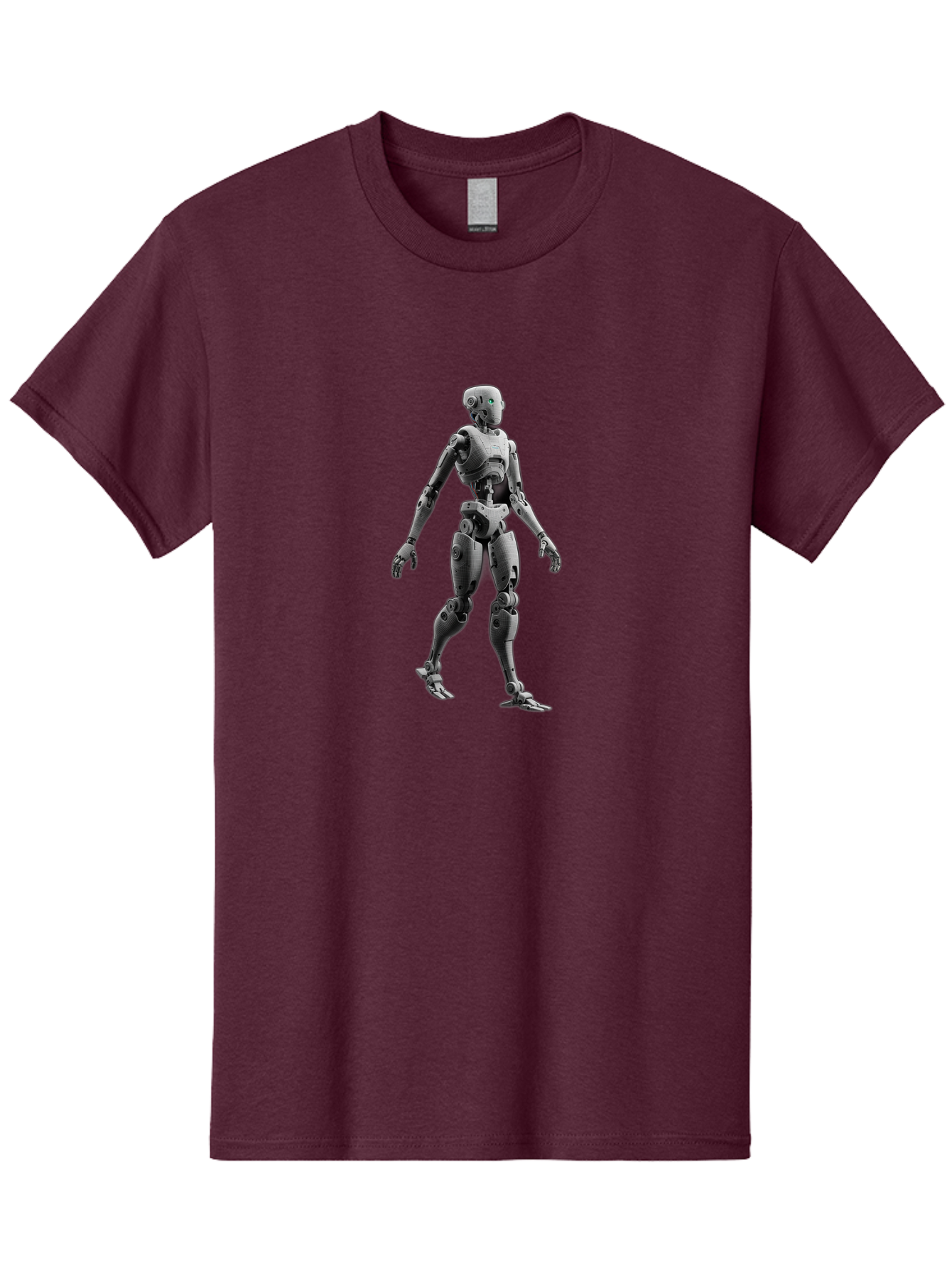 Robot-1 Men'S Graphic Tee, 100% Cotton, Comfortable Casual Summer Wear, Machine Washable, Humanoid Robot, Futuristic Technology, Artificial Intelligence, Robotic Limbs, Metallic Body, Sci-Fi Character, 3D Rendering, Robotic Design, Bab341