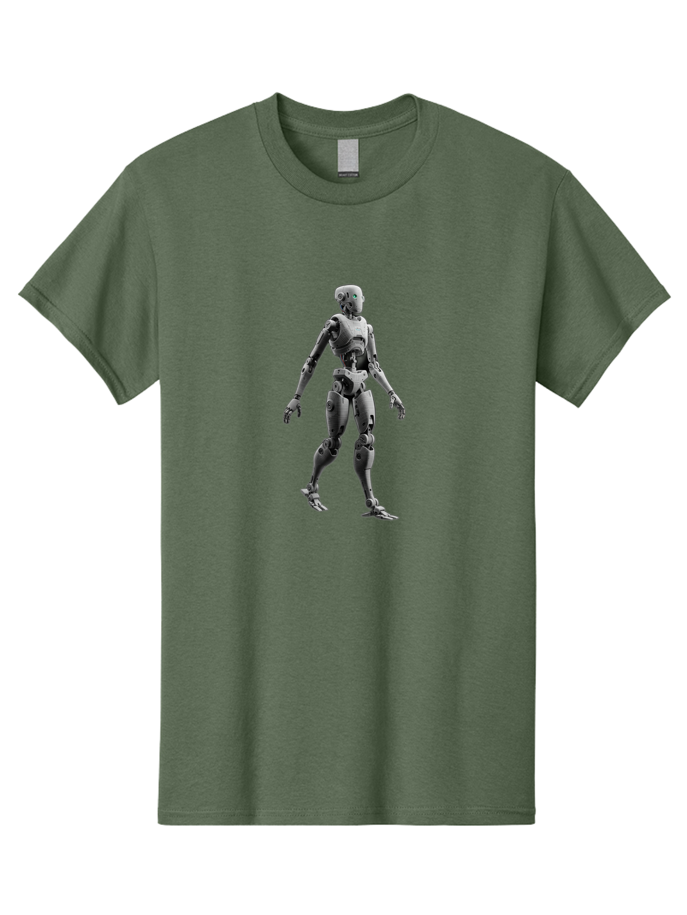 Robot-1 Men'S Graphic Tee, 100% Cotton, Comfortable Casual Summer Wear, Machine Washable, Humanoid Robot, Futuristic Technology, Artificial Intelligence, Robotic Limbs, Metallic Body, Sci-Fi Character, 3D Rendering, Robotic Design, Bab341