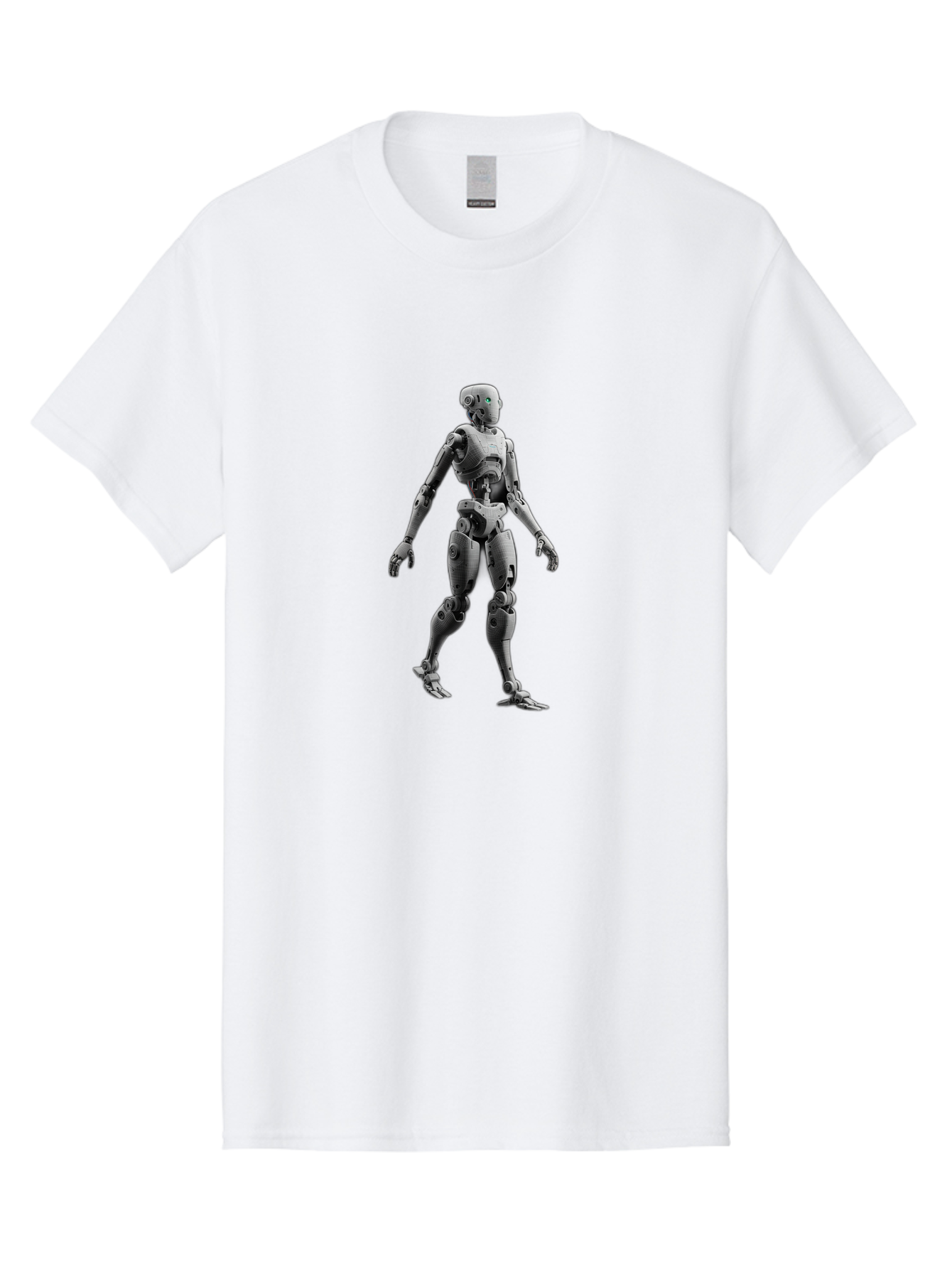 Robot-1 Men'S Graphic Tee, 100% Cotton, Comfortable Casual Summer Wear, Machine Washable, Humanoid Robot, Futuristic Technology, Artificial Intelligence, Robotic Limbs, Metallic Body, Sci-Fi Character, 3D Rendering, Robotic Design, Bab341