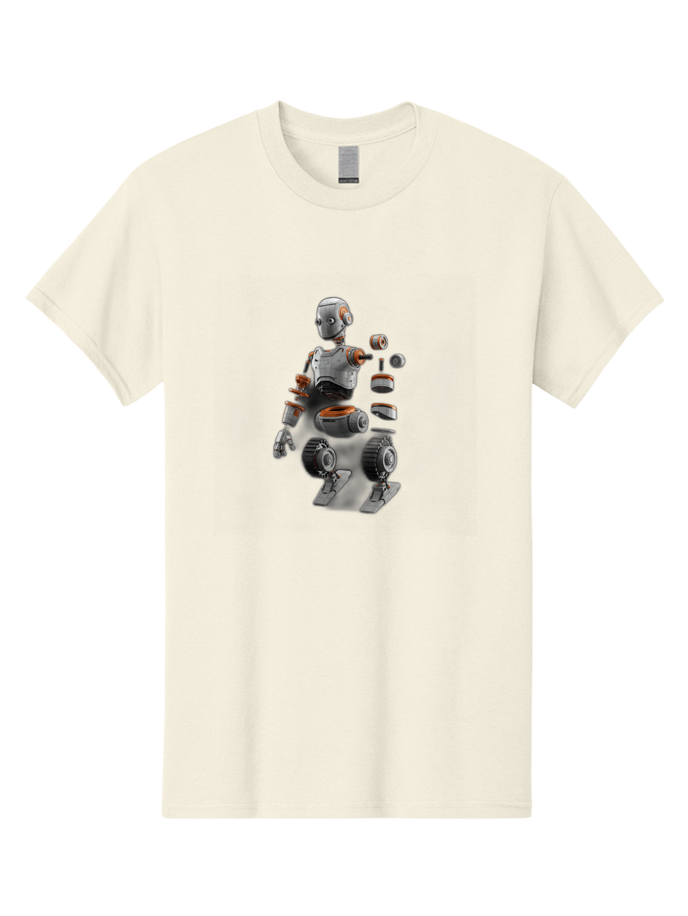Robot-2 Men'S Graphic Tee, 100% Cotton, Comfortable Casual Summer Wear, Machine Washable, Robot Parts, Disassembled Robot, Robotic Limbs, Mechanical Components, Artificial Intelligence, Robot Design, Futuristic Technology, Robotic Engineering, Bab342