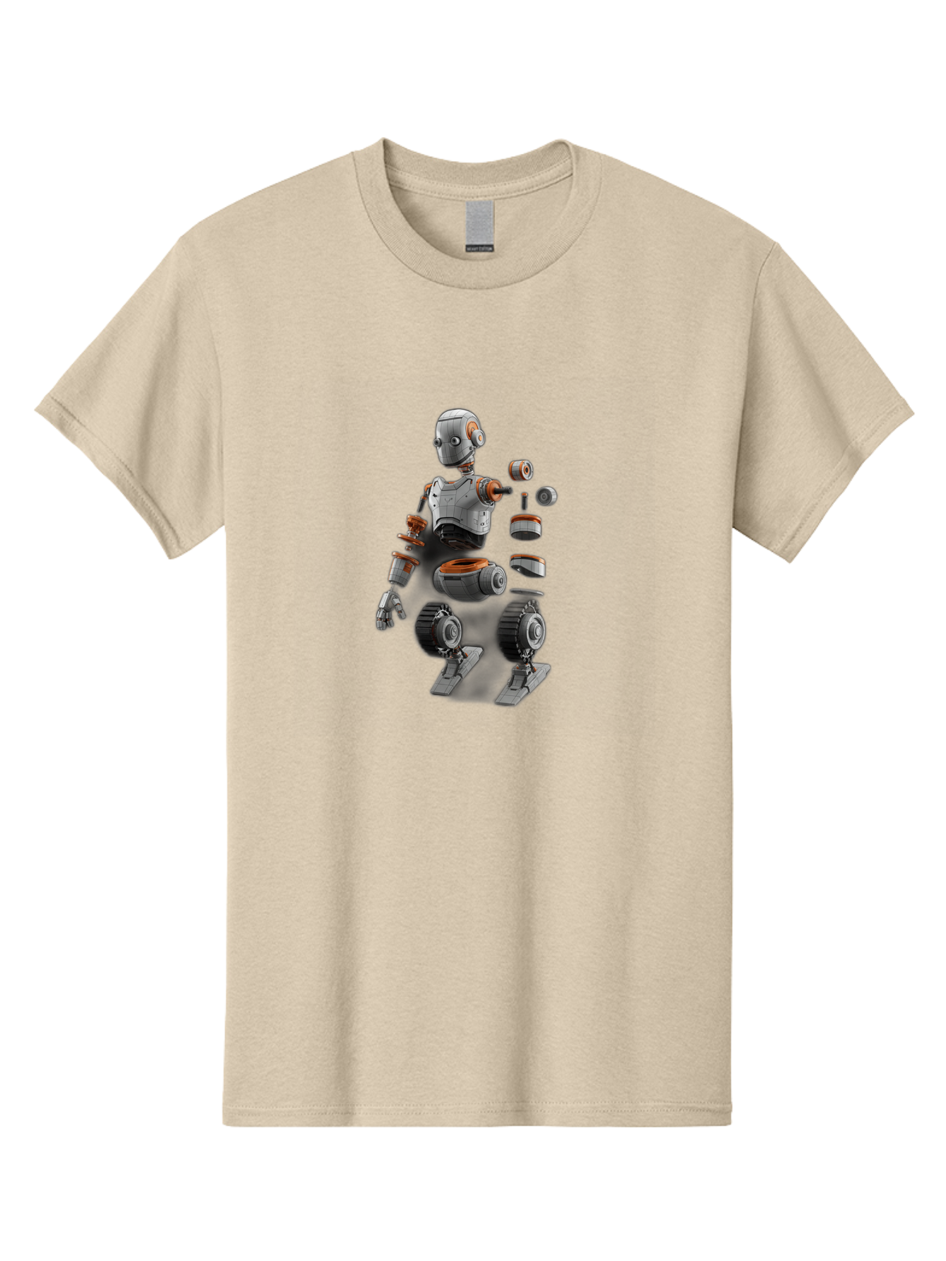 Robot-2 Men'S Graphic Tee, 100% Cotton, Comfortable Casual Summer Wear, Machine Washable, Robot Parts, Disassembled Robot, Robotic Limbs, Mechanical Components, Artificial Intelligence, Robot Design, Futuristic Technology, Robotic Engineering, Bab342