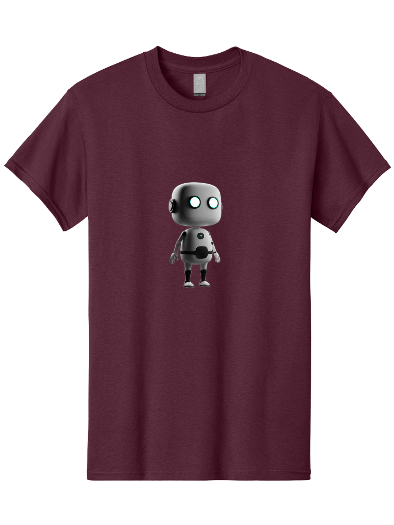 Robot-4 Men'S Graphic Tee, 100% Cotton, Comfortable Casual Summer Wear, Machine Washable, 3D Robot, Artificial Intelligence, Futuristic Design, Metallic Robot Body, Round Head, Glowing Eyes, Mechanical Limbs, Robot Character Model, Bab344