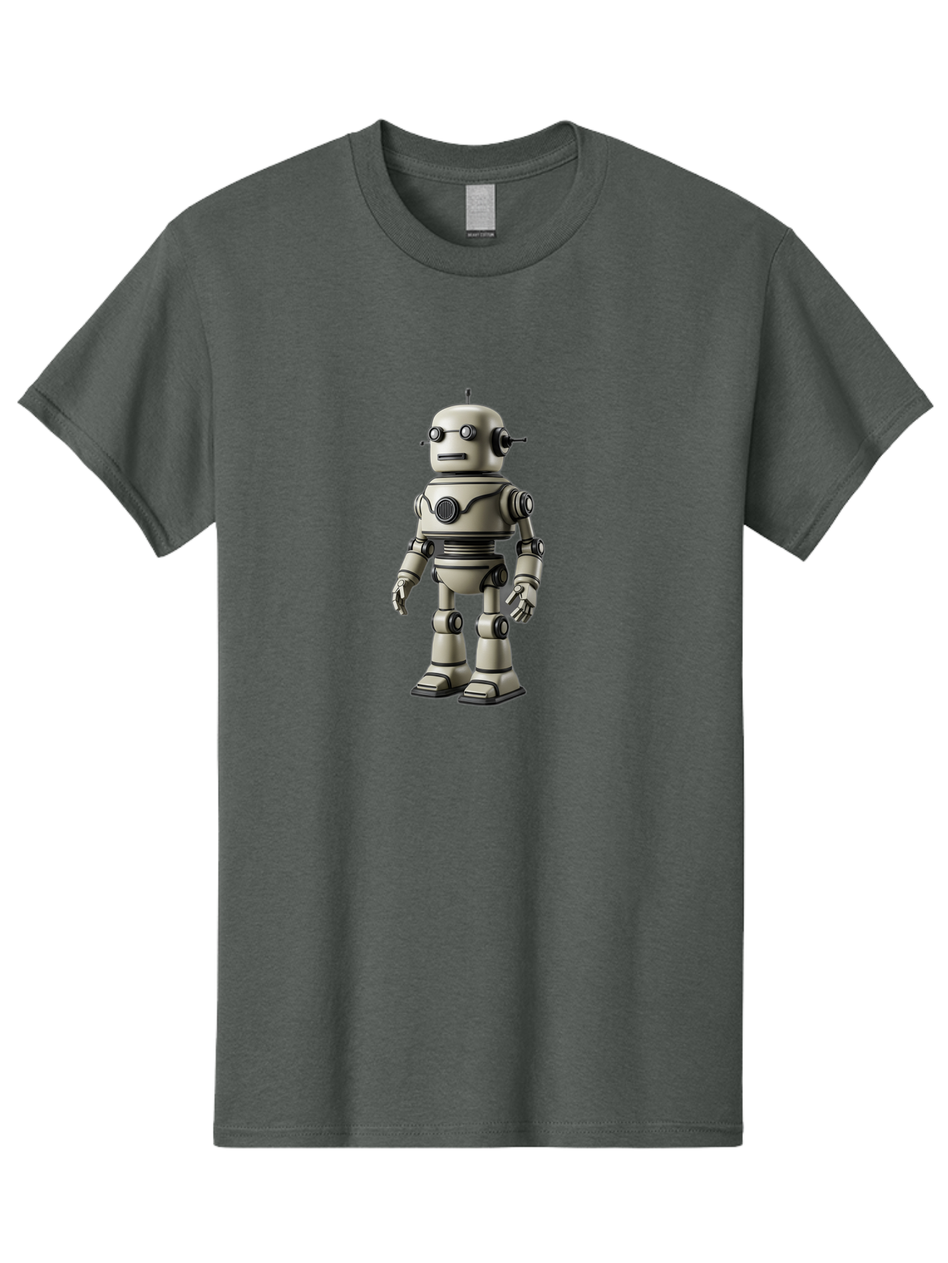 Robot-5 Men'S Graphic Tee, 100% Cotton, Comfortable Casual Summer Wear, Machine Washable, Robot Character, Artificial Intelligence, Mechanical Being, Metallic Body, Futuristic Design, Robotic Features, Cartoonish Style, Digital Illustration, Bab345