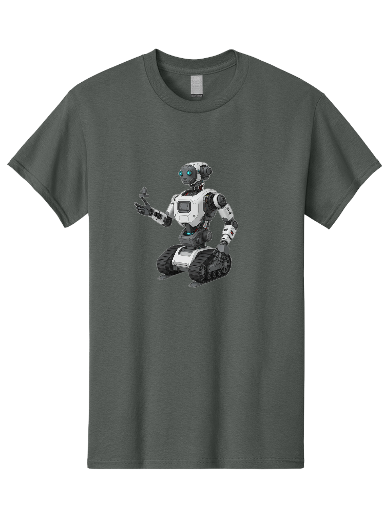Robot-6 Men'S Graphic Tee, 100% Cotton, Comfortable Casual Summer Wear, Machine Washable, Robot With Tank Tracks, Artificial Intelligence, Futuristic Design, Robotic Technology, Cybernetic Robot, Machine Learning, Robotic Innovation Bab346