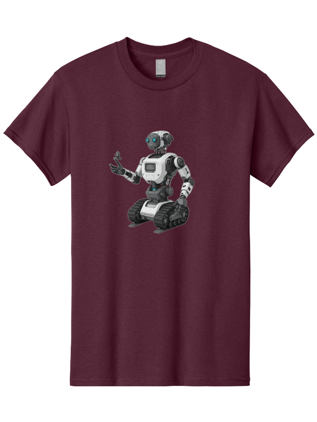 Robot-6 Men'S Graphic Tee, 100% Cotton, Comfortable Casual Summer Wear, Machine Washable, Robot With Tank Tracks, Artificial Intelligence, Futuristic Design, Robotic Technology, Cybernetic Robot, Machine Learning, Robotic Innovation Bab346