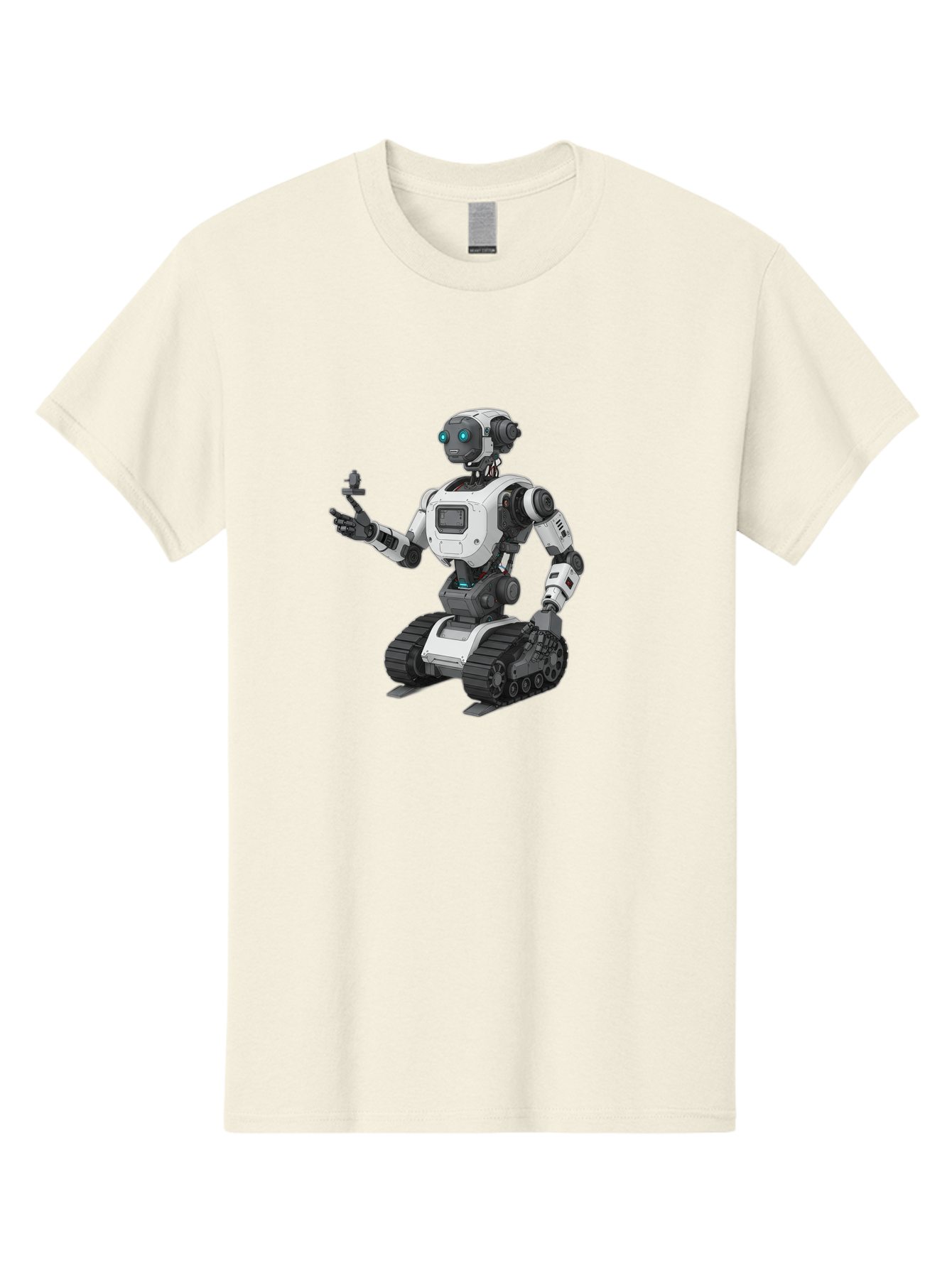 Robot-6 Men'S Graphic Tee, 100% Cotton, Comfortable Casual Summer Wear, Machine Washable, Robot With Tank Tracks, Artificial Intelligence, Futuristic Design, Robotic Technology, Cybernetic Robot, Machine Learning, Robotic Innovation Bab346