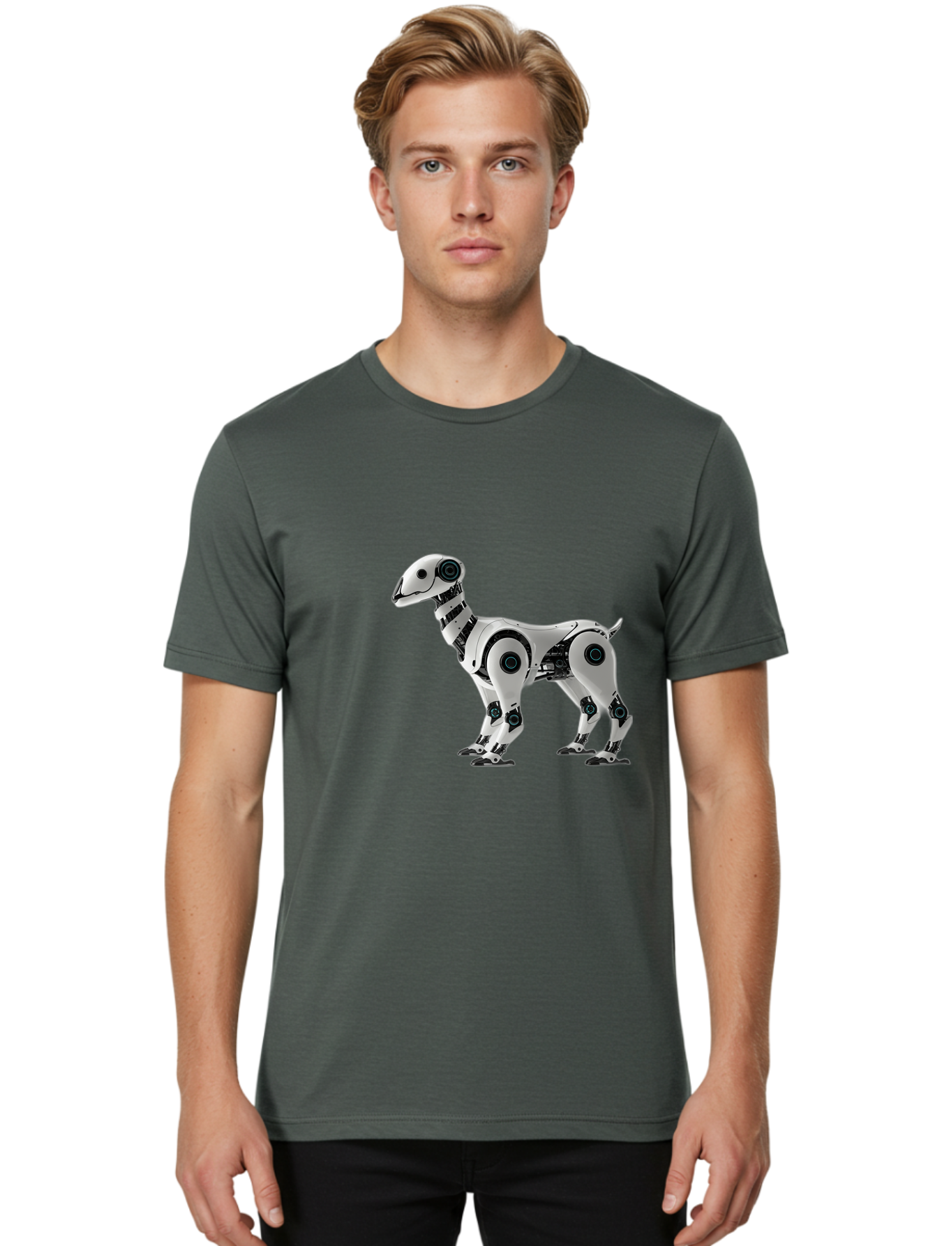 Robot-Dog Men'S Graphic Tee, 100% Cotton, Comfortable Casual Summer Wear, Machine Washable, Robotic Canine, Futuristic Design, Mechanical Pet, Artificial Intelligence, Tech-Savvy, Robotic Limbs, Modern Innovation, Cybernetic Creature, Bab349