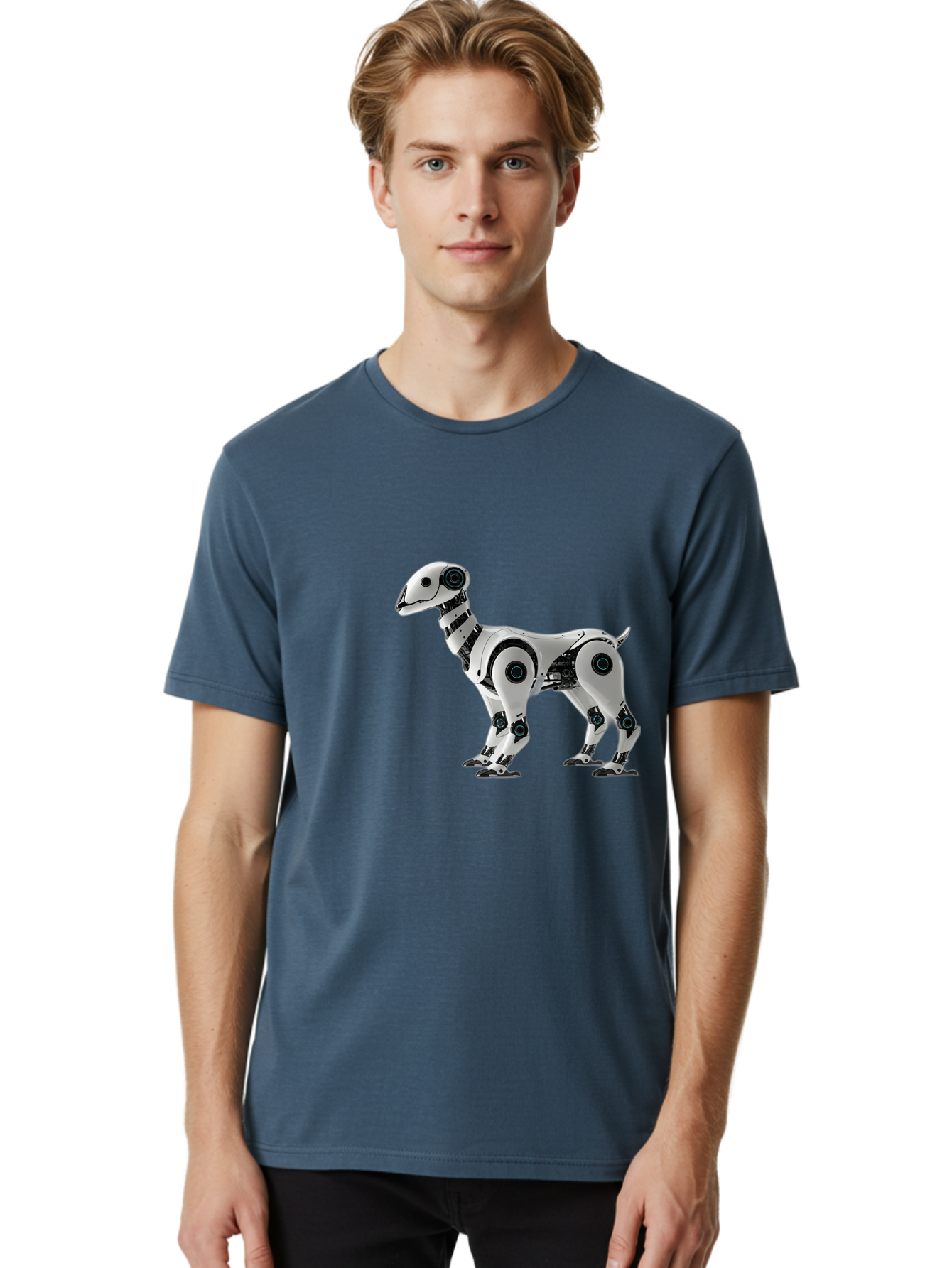 Robot-Dog Men'S Graphic Tee, 100% Cotton, Comfortable Casual Summer Wear, Machine Washable, Robotic Canine, Futuristic Design, Mechanical Pet, Artificial Intelligence, Tech-Savvy, Robotic Limbs, Modern Innovation, Cybernetic Creature, Bab349