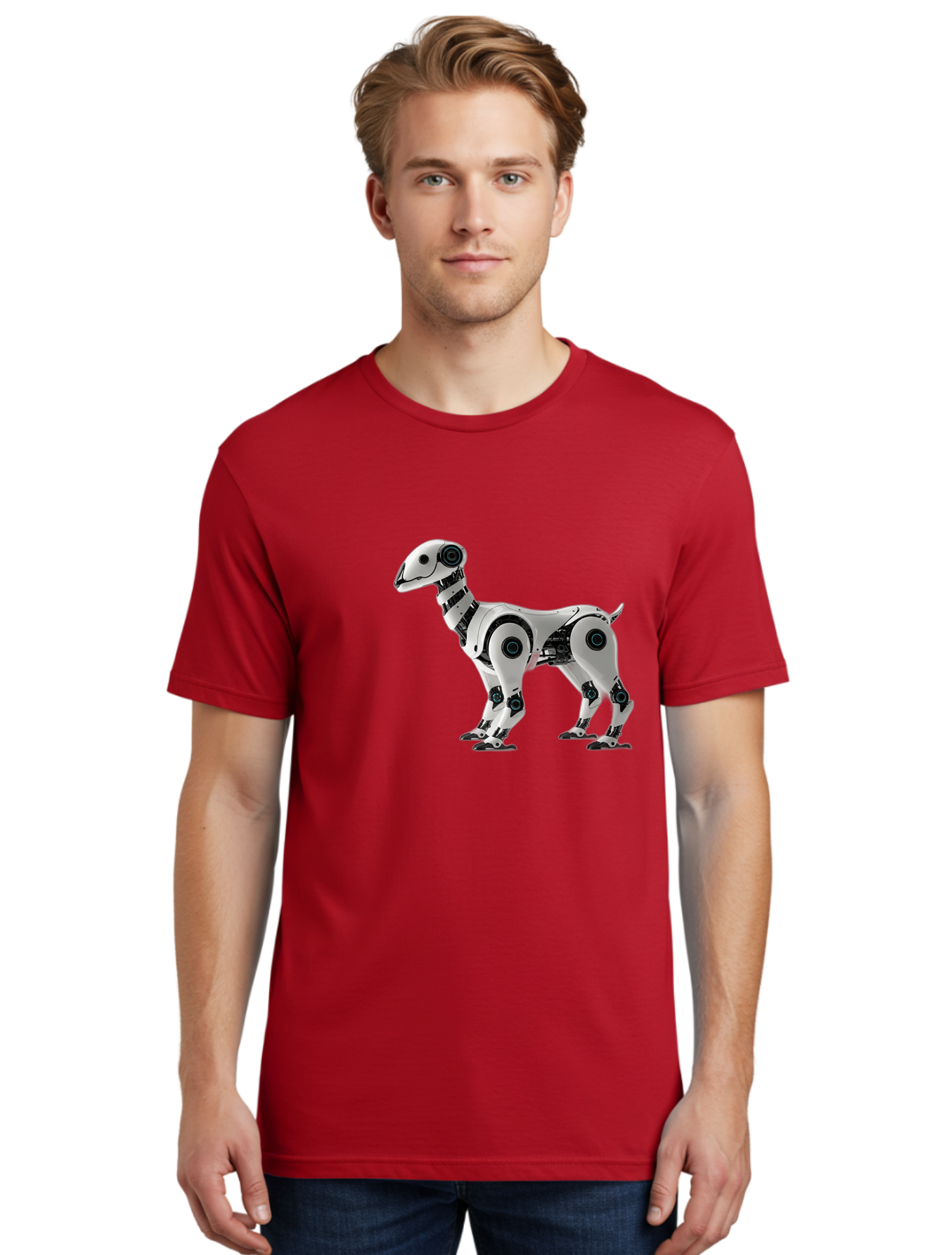 Robot-Dog Men'S Graphic Tee, 100% Cotton, Comfortable Casual Summer Wear, Machine Washable, Robotic Canine, Futuristic Design, Mechanical Pet, Artificial Intelligence, Tech-Savvy, Robotic Limbs, Modern Innovation, Cybernetic Creature, Bab349