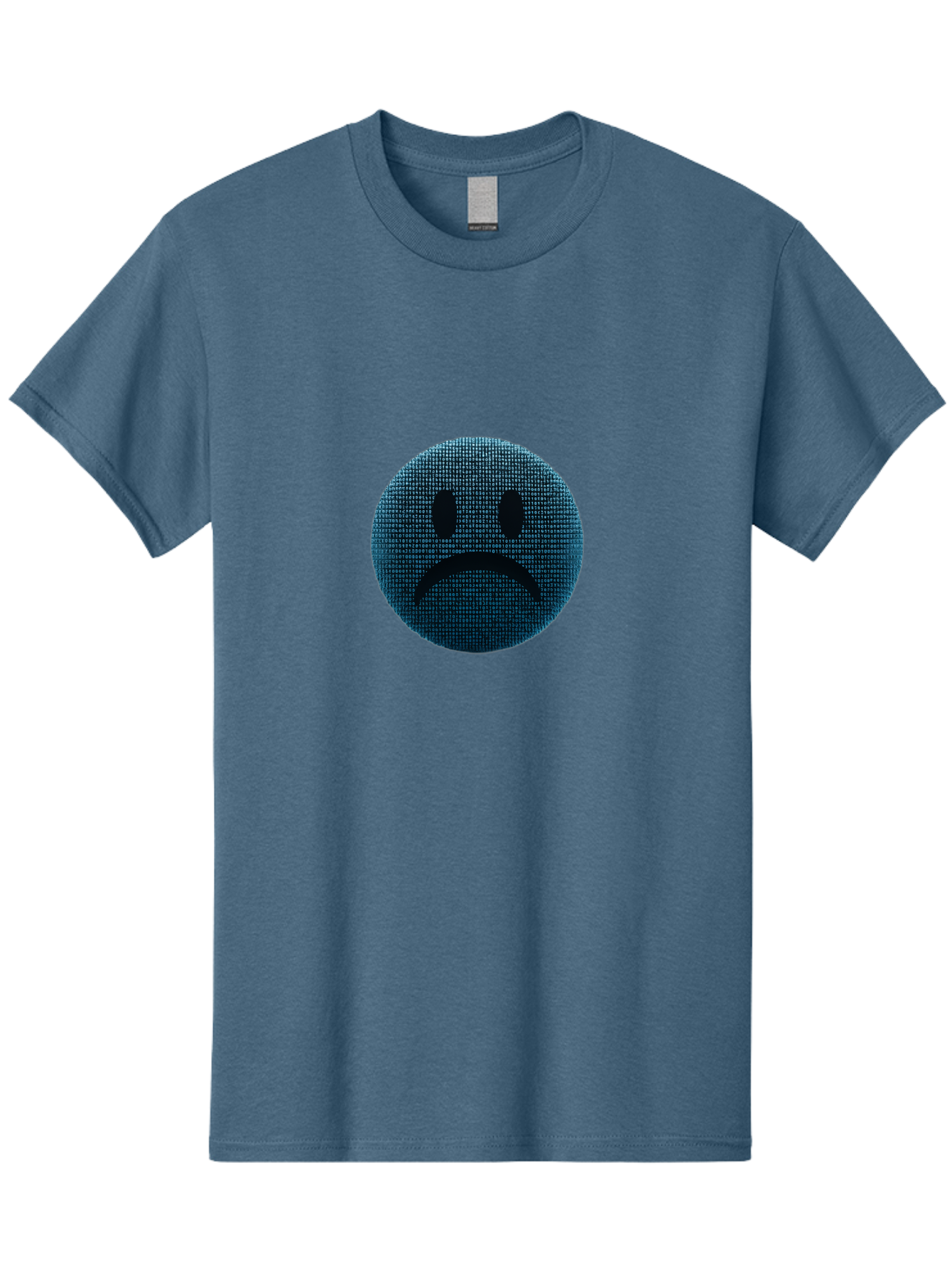 Sad-Face Men'S Graphic Tee, 100% Cotton, Comfortable Casual Summer Wear, Machine Washable, Sad Face Emoticon, Unhappy Expression, Displeased Emotion, Negative Sentiment, Frowning Face, Upset Feeling, Distressed Mood Bab372