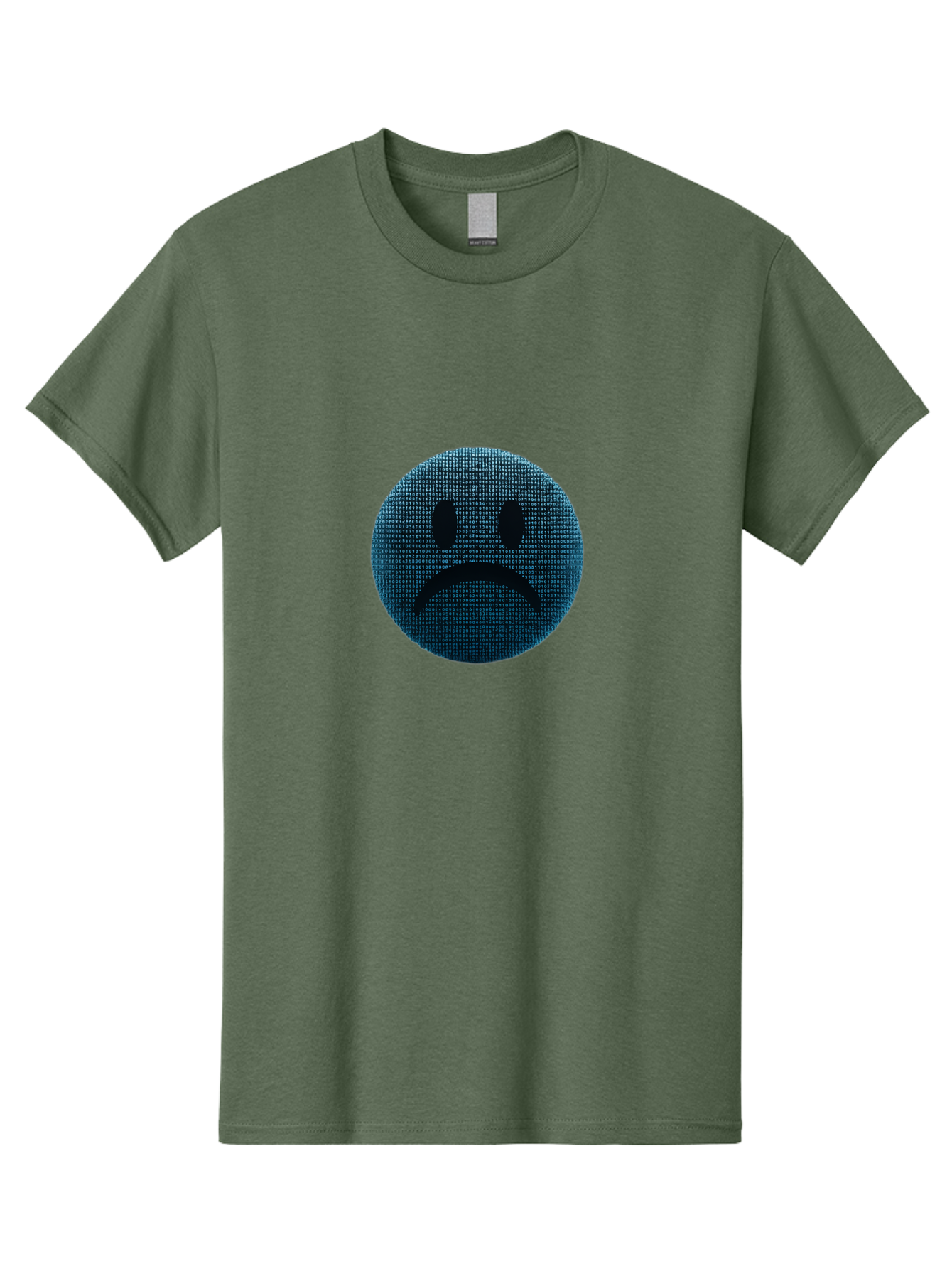 Sad-Face Men'S Graphic Tee, 100% Cotton, Comfortable Casual Summer Wear, Machine Washable, Sad Face Emoticon, Unhappy Expression, Displeased Emotion, Negative Sentiment, Frowning Face, Upset Feeling, Distressed Mood Bab372