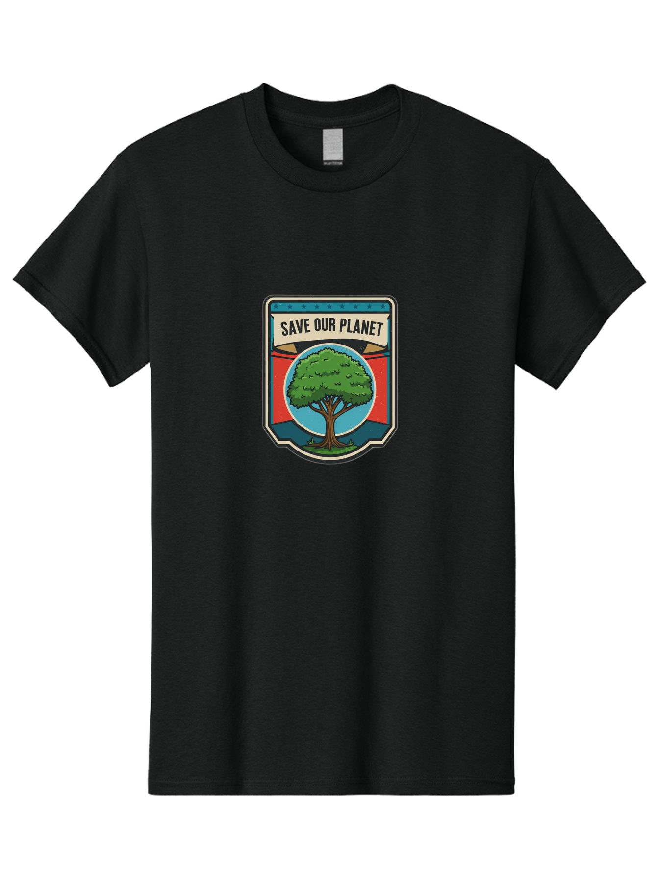 Save-Our-Planet-1 Men'S Graphic Tee, 100% Cotton, Comfortable Casual Summer Wear, Machine Washable, Eco-Friendly Logo, Tree Conservation, Environmental Protection, Green Initiative, Save The Planet, Eco Activism, Earth Day Symbol Bab377