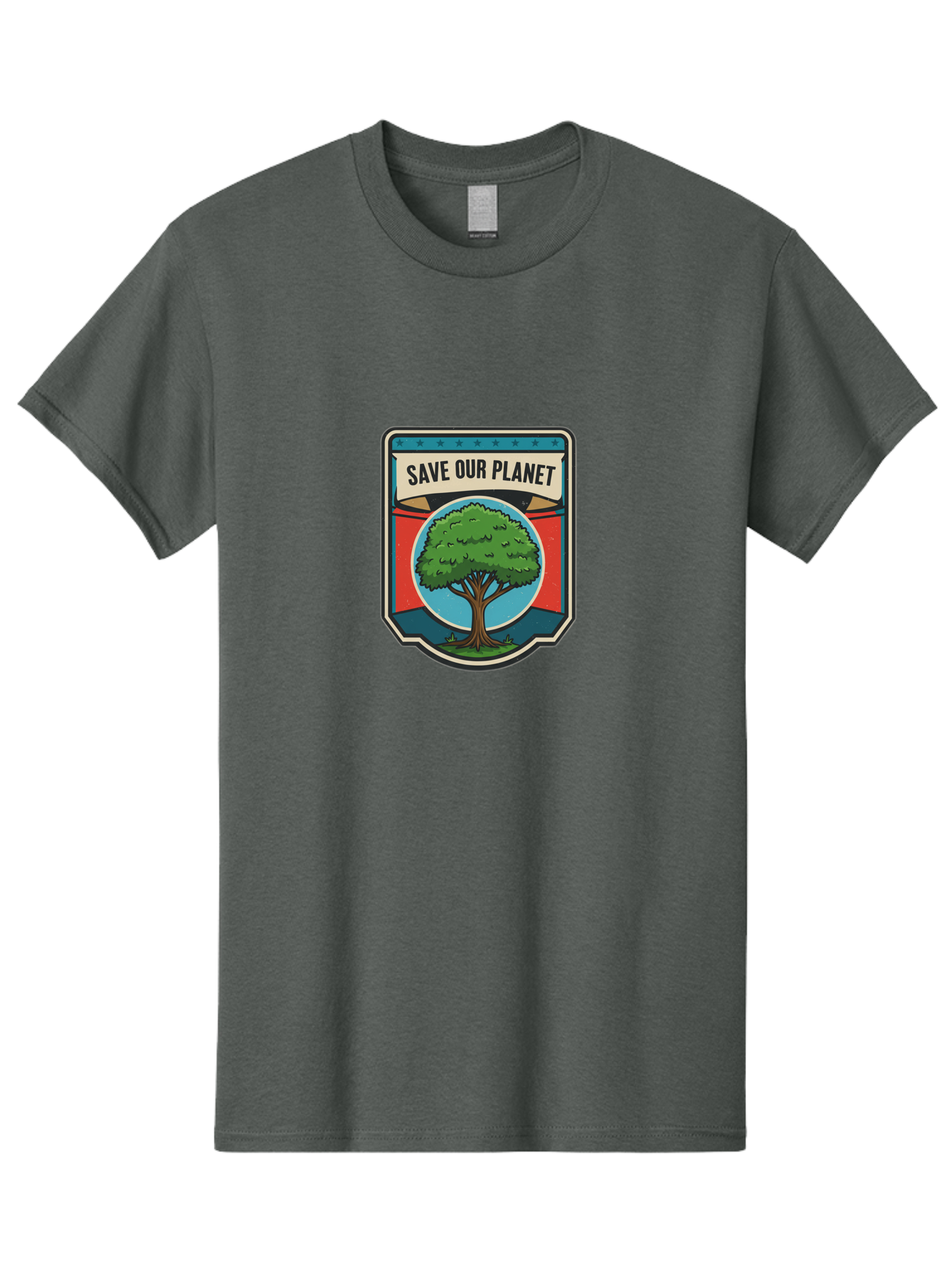 Save-Our-Planet-1 Men'S Graphic Tee, 100% Cotton, Comfortable Casual Summer Wear, Machine Washable, Eco-Friendly Logo, Tree Conservation, Environmental Protection, Green Initiative, Save The Planet, Eco Activism, Earth Day Symbol Bab377