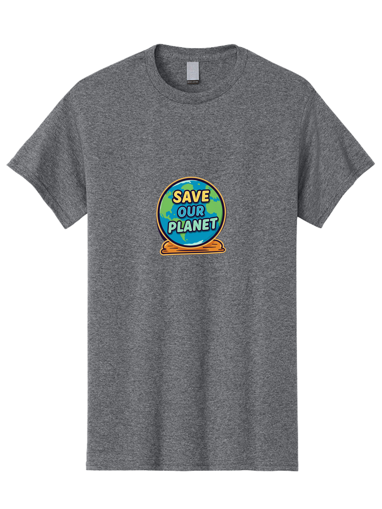 Save-Our-Planet-2 Men'S Graphic Tee, 100% Cotton, Comfortable Casual Summer Wear, Machine Washable, Globe With Save Our Planet Text, Eco-Friendly Message, Environmental Awareness, Earth Conservation, Sustainability, Global Unity, Bab378