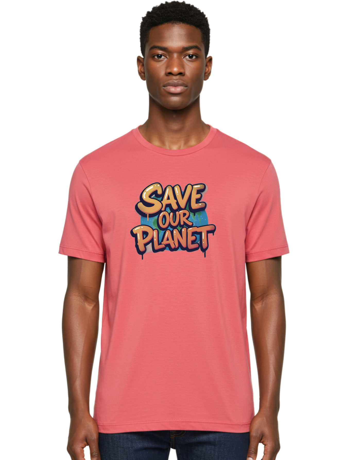 Save-Our-Planet-7 Men'S Graphic Tee, 100% Cotton, Comfortable Casual Summer Wear, Machine Washable, Save The Planet, Eco Friendly, Environmental Awareness, Sustainability, Climate Change, Earth Protection, Green Movement, Conservation Efforts, Bab383