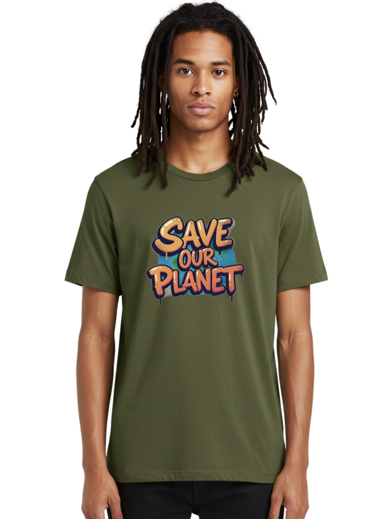 Save-Our-Planet-7 Men'S Graphic Tee, 100% Cotton, Comfortable Casual Summer Wear, Machine Washable, Save The Planet, Eco Friendly, Environmental Awareness, Sustainability, Climate Change, Earth Protection, Green Movement, Conservation Efforts, Bab383