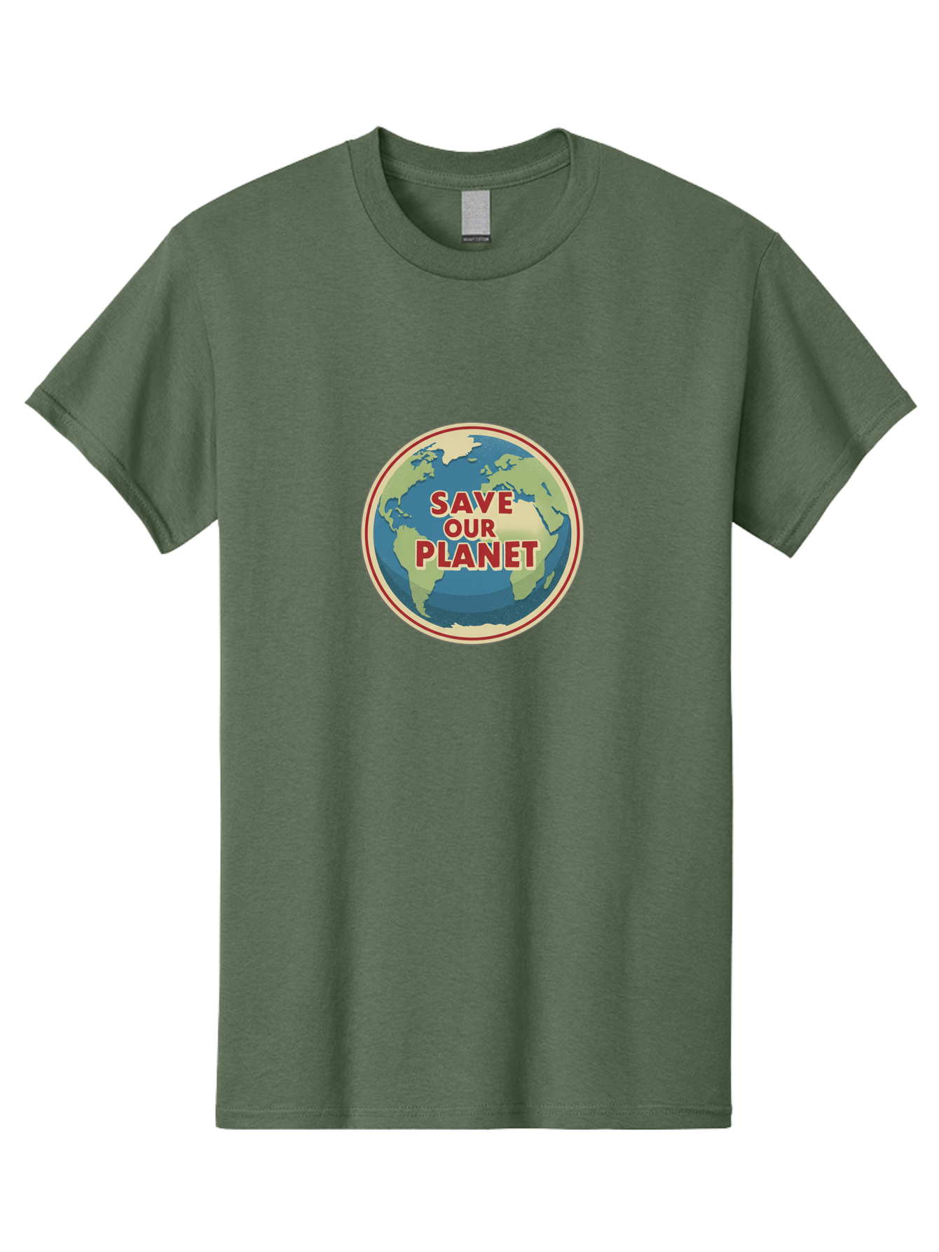 Save-Our-Planet-8 Men'S Graphic Tee, 100% Cotton, Comfortable Casual Summer Wear, Machine Washable, Globe With Save Our Planet Text, Environmental Awareness, Eco-Friendly Message, Save The Earth, Conservation, Sustainability, Eco Activism, Bab384
