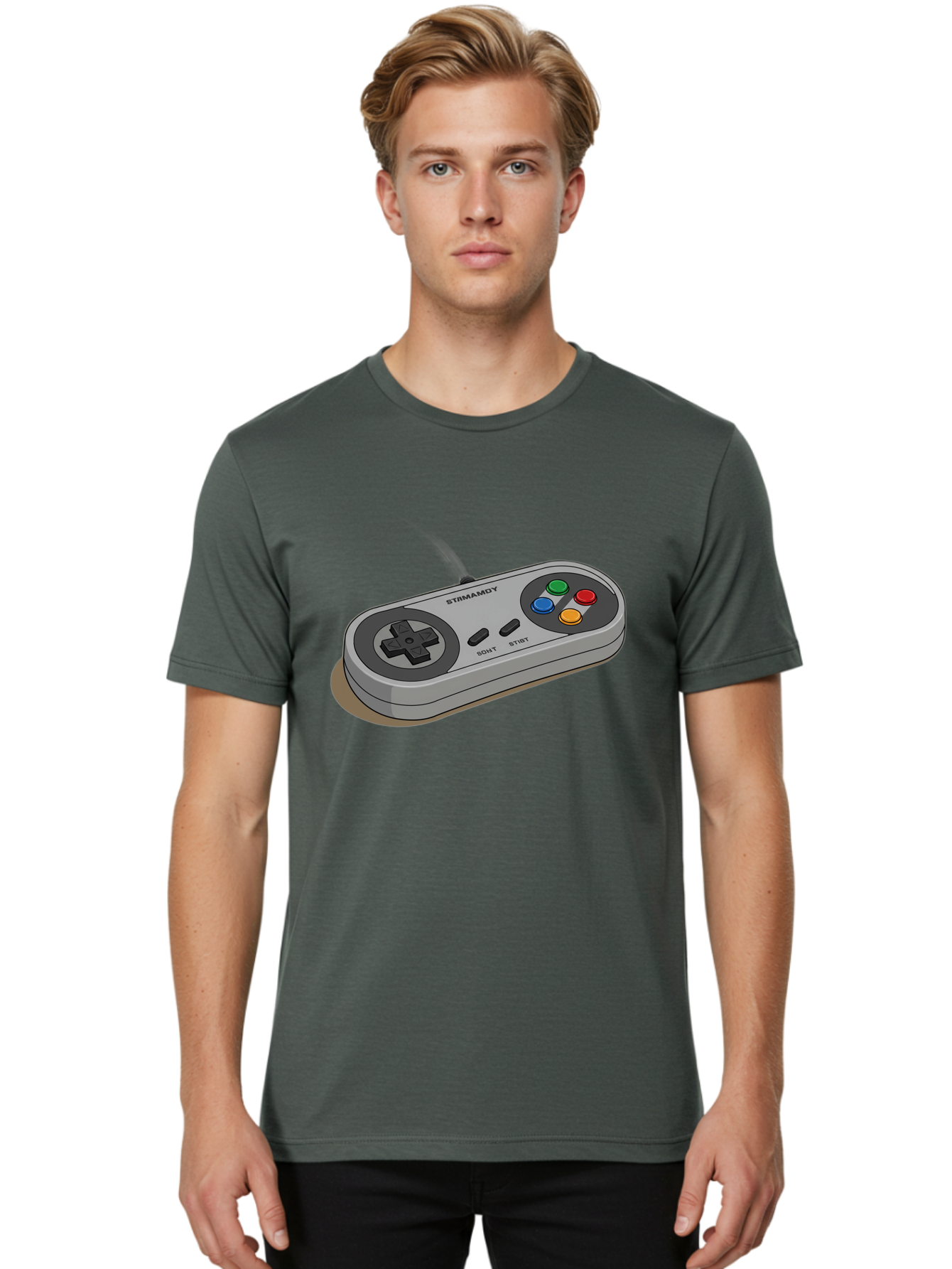 Sega-Stormd6Y-Gamepad Men'S Graphic Tee, 100% Cotton, Comfortable Casual Summer Wear, Machine Washable, Classic Gamepad, Sega Game Controller, Retro Gaming, Gamepad Design, 90S Gaming Nostalgia, Vintage Gaming, Gaming Peripherals, Bab389