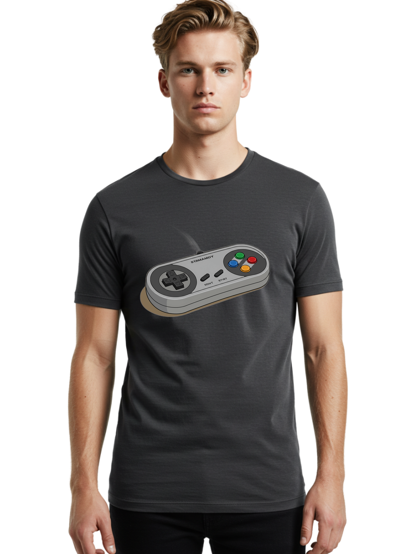 Sega-Stormd6Y-Gamepad Men'S Graphic Tee, 100% Cotton, Comfortable Casual Summer Wear, Machine Washable, Classic Gamepad, Sega Game Controller, Retro Gaming, Gamepad Design, 90S Gaming Nostalgia, Vintage Gaming, Gaming Peripherals, Bab389