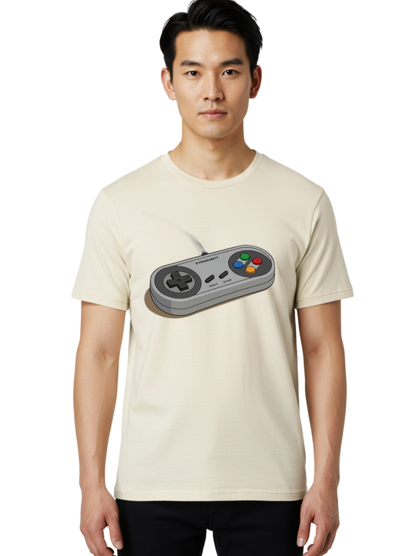 Sega-Stormd6Y-Gamepad Men'S Graphic Tee, 100% Cotton, Comfortable Casual Summer Wear, Machine Washable, Classic Gamepad, Sega Game Controller, Retro Gaming, Gamepad Design, 90S Gaming Nostalgia, Vintage Gaming, Gaming Peripherals, Bab389