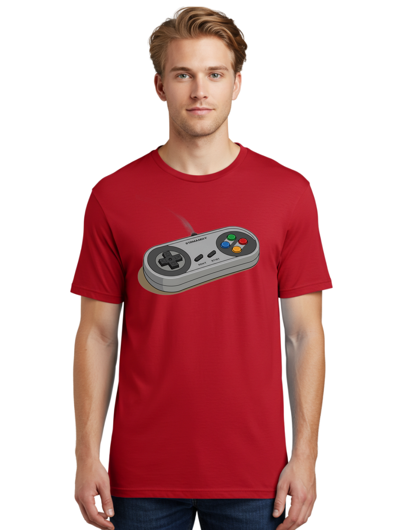 Sega-Stormd6Y-Gamepad Men'S Graphic Tee, 100% Cotton, Comfortable Casual Summer Wear, Machine Washable, Classic Gamepad, Sega Game Controller, Retro Gaming, Gamepad Design, 90S Gaming Nostalgia, Vintage Gaming, Gaming Peripherals, Bab389