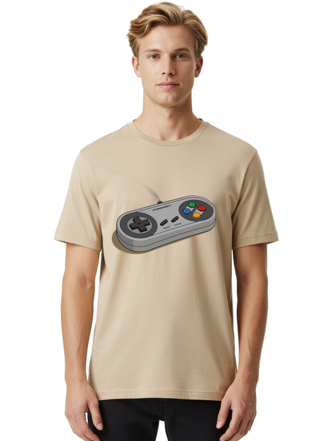 Sega-Stormd6Y-Gamepad Men'S Graphic Tee, 100% Cotton, Comfortable Casual Summer Wear, Machine Washable, Classic Gamepad, Sega Game Controller, Retro Gaming, Gamepad Design, 90S Gaming Nostalgia, Vintage Gaming, Gaming Peripherals, Bab389