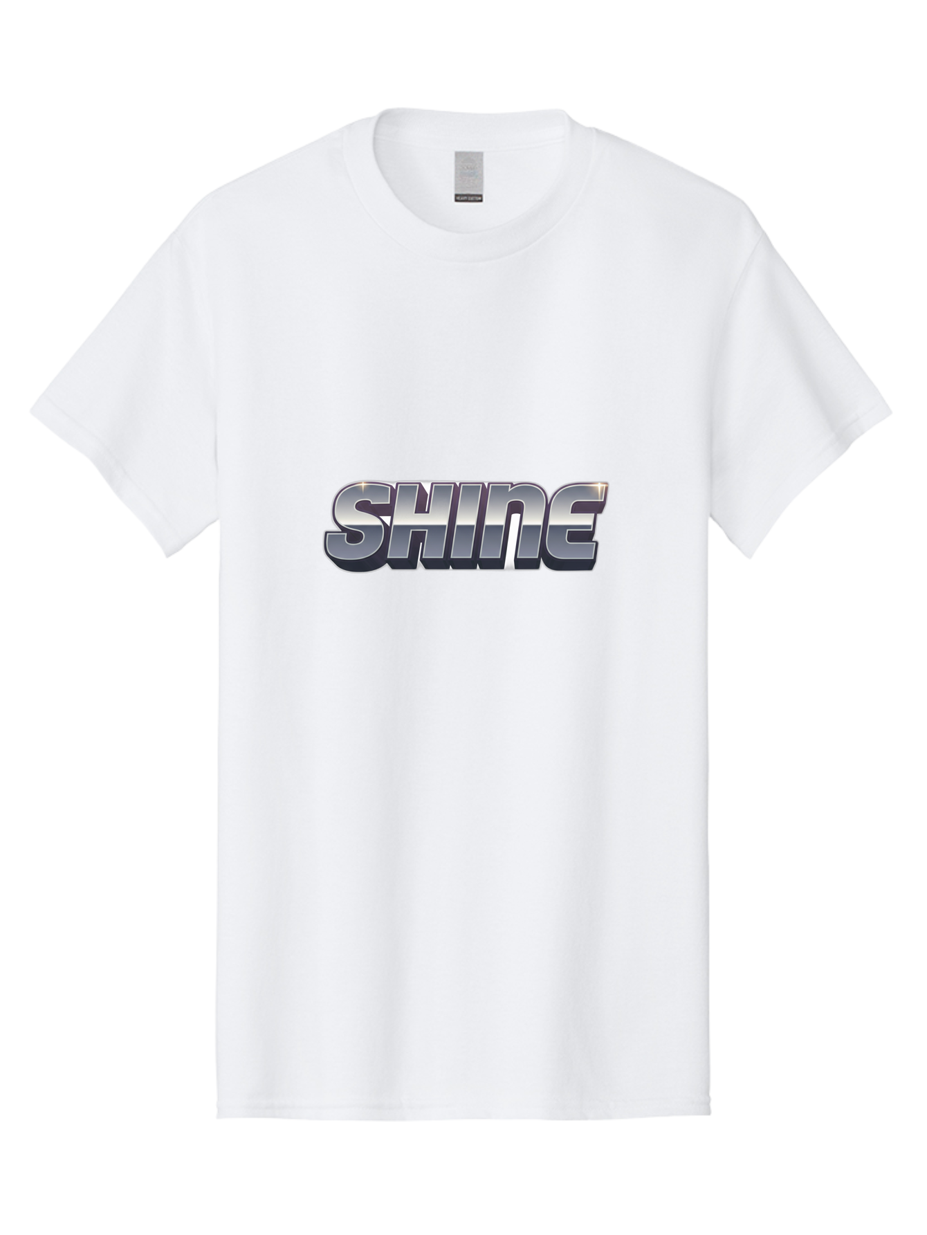 Shine Men'S Graphic Tee, 100% Cotton, Comfortable Casual Summer Wear, Machine Washable, Shine, Motivational Quote, Inspirational Words, Positivity, Empowerment, Silver Text, 3D Effect, Bold Font, Modern Design Bab392