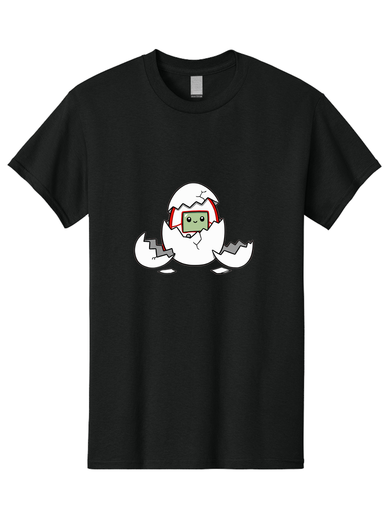 Sim-Card-Hatching Men'S Graphic Tee, 100% Cotton, Comfortable Casual Summer Wear, Machine Washable, Sim Card Hatching From Egg, Cartoon Character, Digital Technology, Telecommunications, Cute Illustration, Broken Eggshell, New Beginnings Bab396