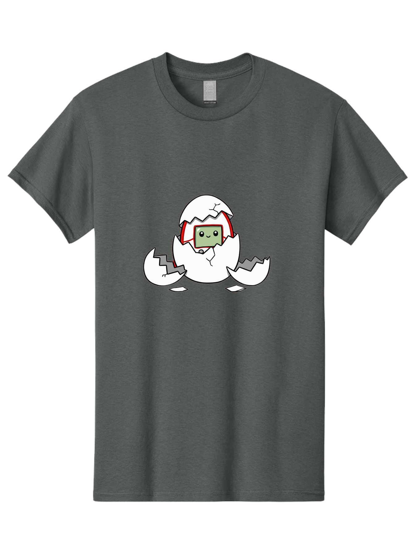 Sim-Card-Hatching Men'S Graphic Tee, 100% Cotton, Comfortable Casual Summer Wear, Machine Washable, Sim Card Hatching From Egg, Cartoon Character, Digital Technology, Telecommunications, Cute Illustration, Broken Eggshell, New Beginnings Bab396