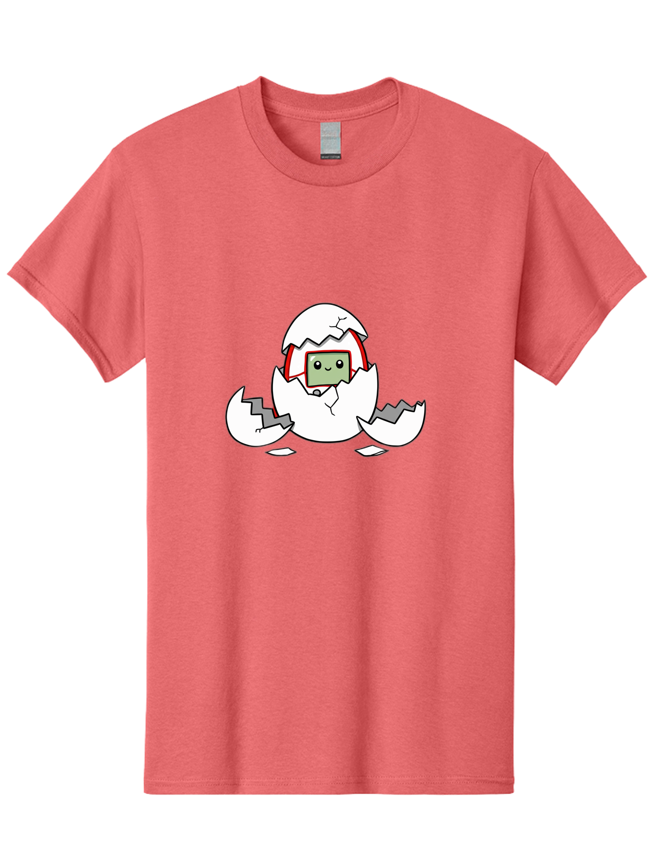Sim-Card-Hatching Men'S Graphic Tee, 100% Cotton, Comfortable Casual Summer Wear, Machine Washable, Sim Card Hatching From Egg, Cartoon Character, Digital Technology, Telecommunications, Cute Illustration, Broken Eggshell, New Beginnings Bab396