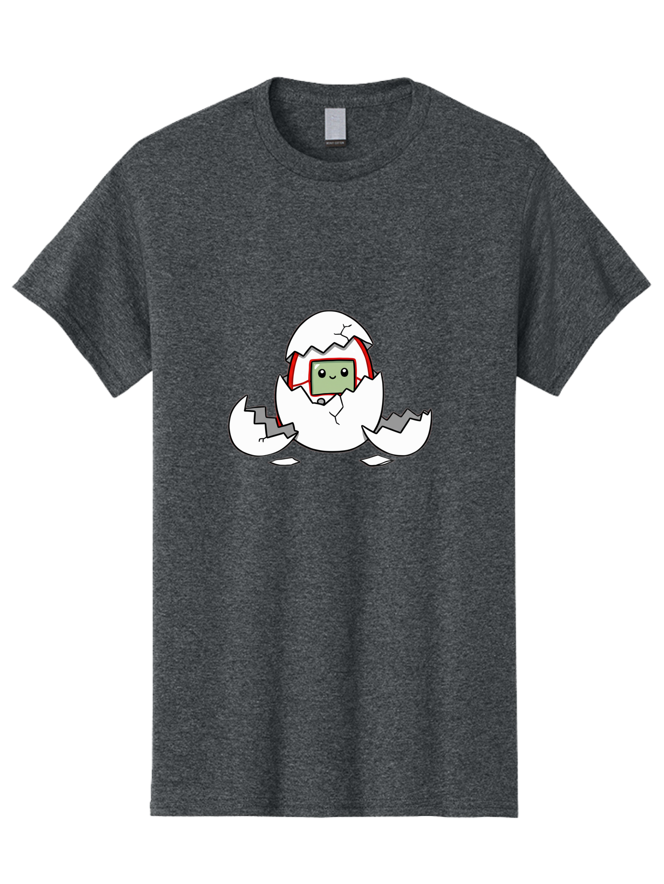 Sim-Card-Hatching Men'S Graphic Tee, 100% Cotton, Comfortable Casual Summer Wear, Machine Washable, Sim Card Hatching From Egg, Cartoon Character, Digital Technology, Telecommunications, Cute Illustration, Broken Eggshell, New Beginnings Bab396