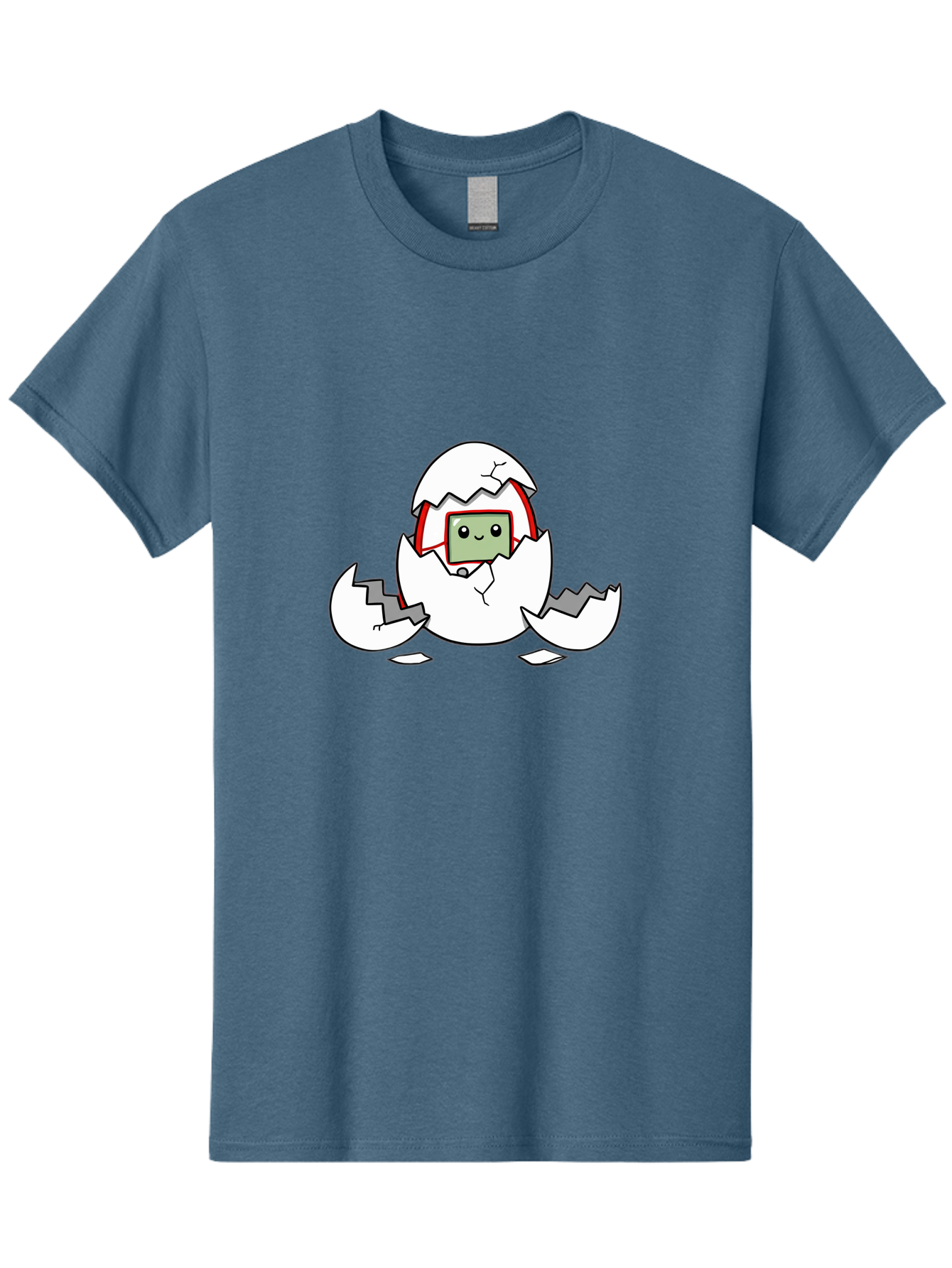 Sim-Card-Hatching Men'S Graphic Tee, 100% Cotton, Comfortable Casual Summer Wear, Machine Washable, Sim Card Hatching From Egg, Cartoon Character, Digital Technology, Telecommunications, Cute Illustration, Broken Eggshell, New Beginnings Bab396