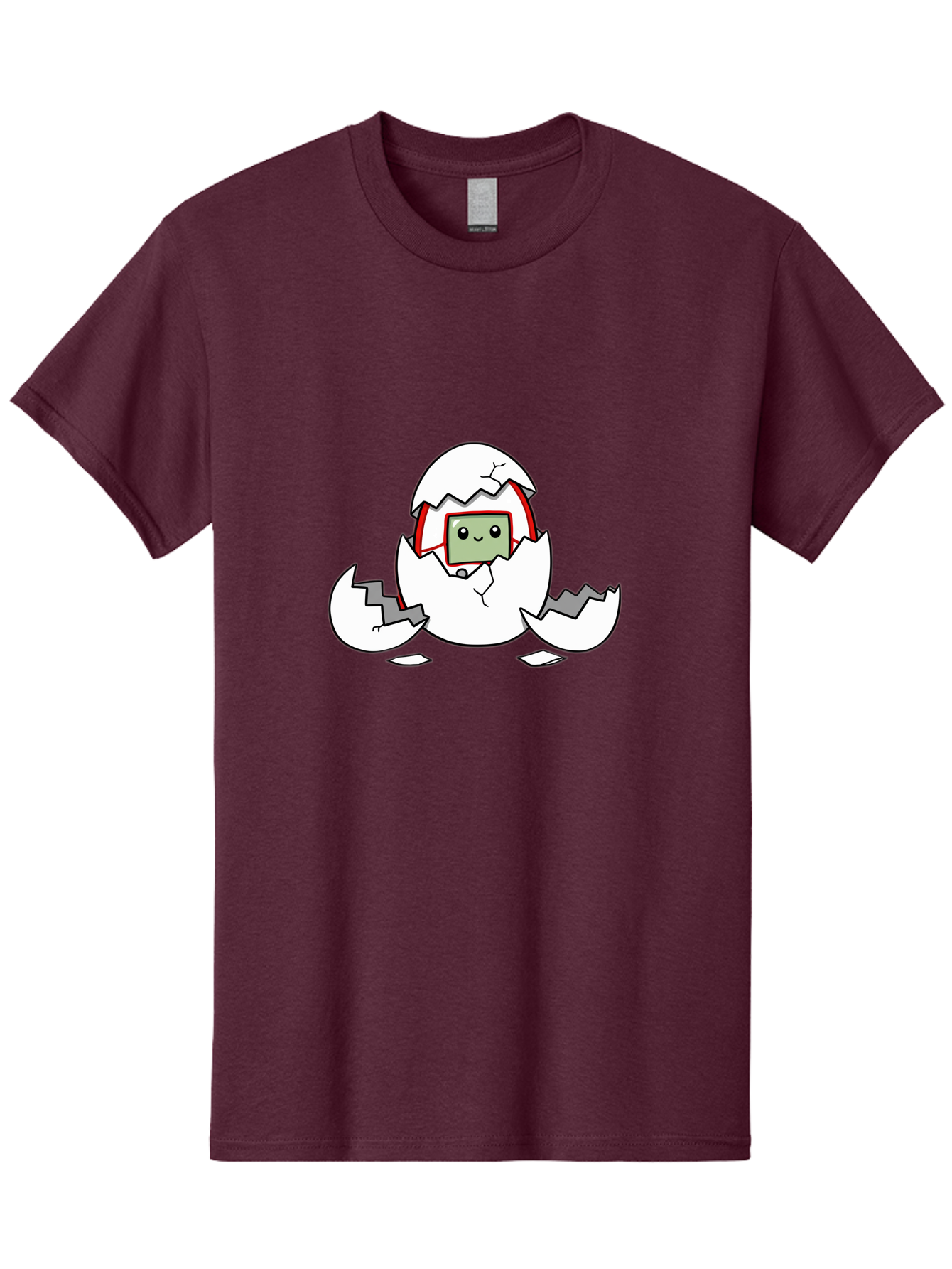 Sim-Card-Hatching Men'S Graphic Tee, 100% Cotton, Comfortable Casual Summer Wear, Machine Washable, Sim Card Hatching From Egg, Cartoon Character, Digital Technology, Telecommunications, Cute Illustration, Broken Eggshell, New Beginnings Bab396