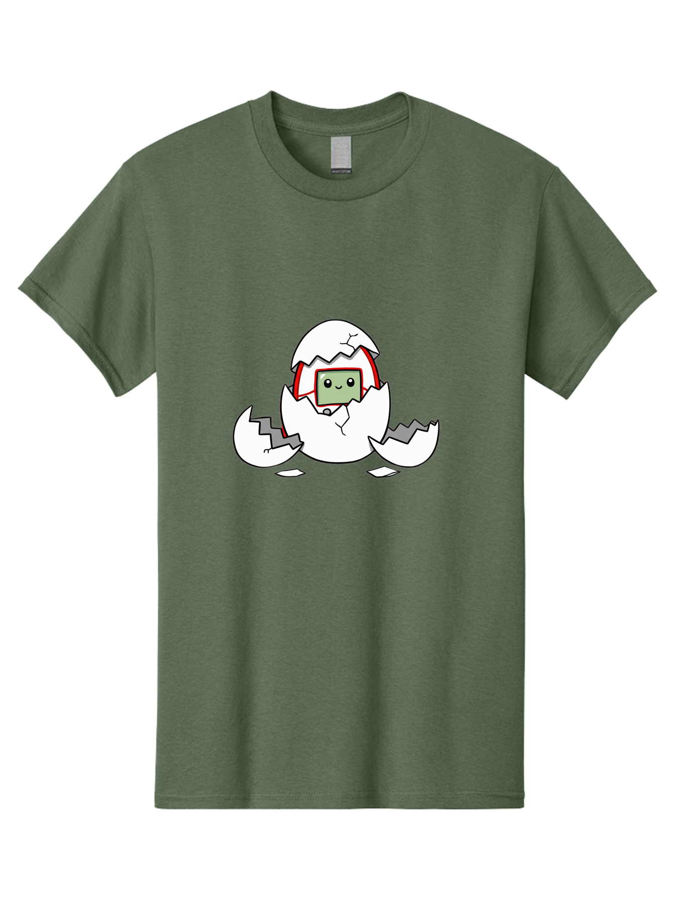 Sim-Card-Hatching Men'S Graphic Tee, 100% Cotton, Comfortable Casual Summer Wear, Machine Washable, Sim Card Hatching From Egg, Cartoon Character, Digital Technology, Telecommunications, Cute Illustration, Broken Eggshell, New Beginnings Bab396